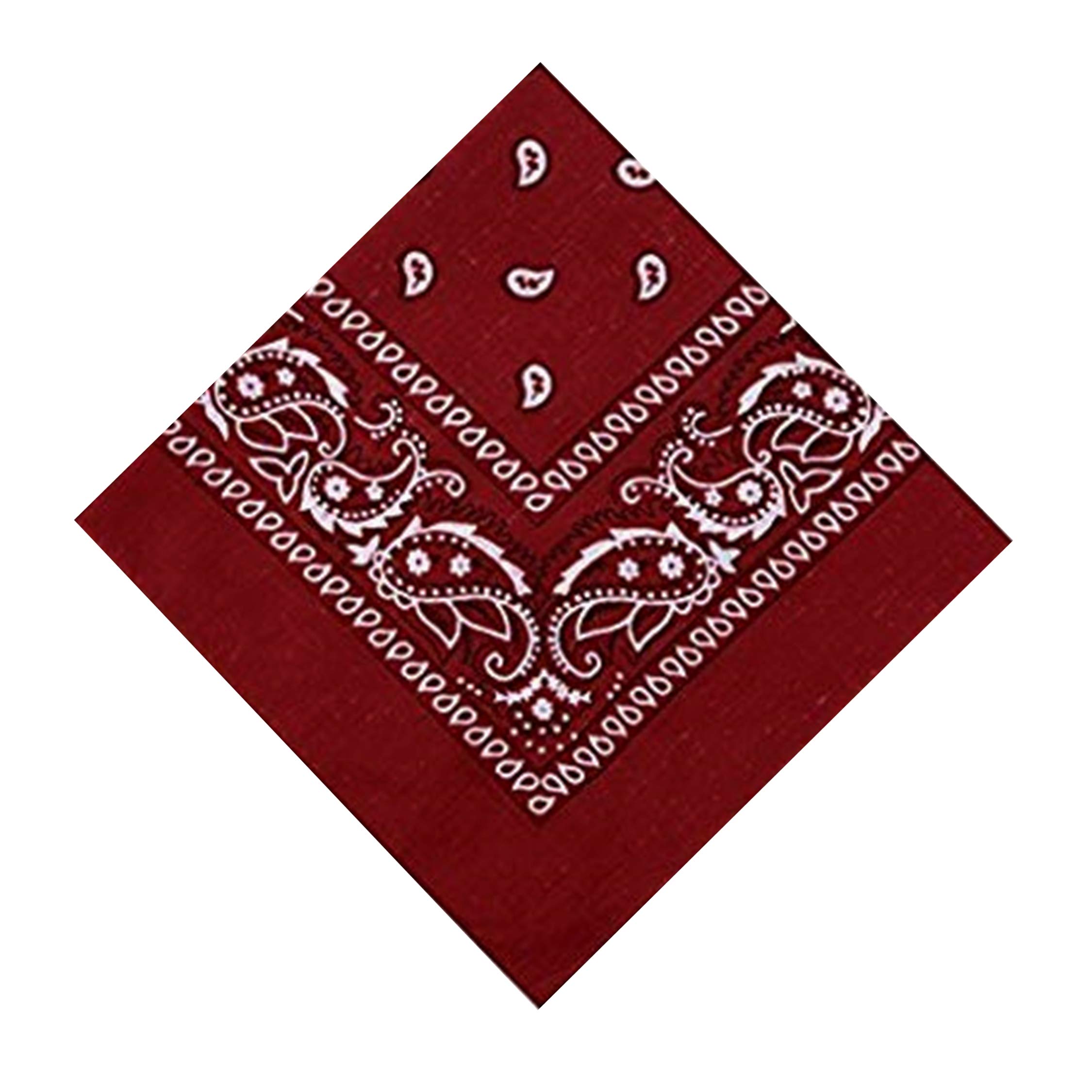 Ksc Unisex Burgundy New Cotton Bandanna Double Sided Paisley Headbands, Neck Scarf, Handkerchief, Lovely Colors (Burgundy)
