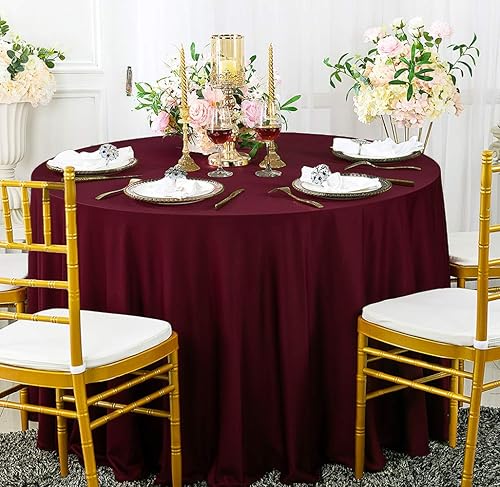 Miniatura 4 de Wedding Linens Inc. Manteles redondos sin costuras de 108 pulgadas (sin arrugas) para restaurante, cocina, comedor, boda, fiesta, banquete, eventos,