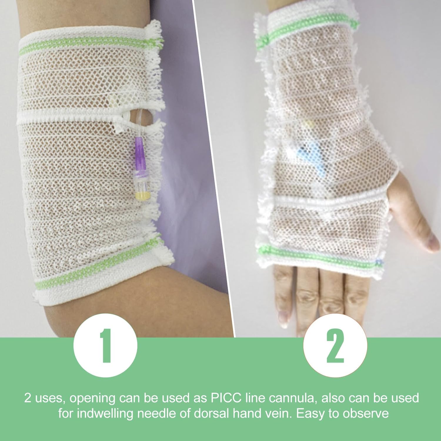 Protective Arm Sleeve Mesh Nursing Tube Fixed Cuff Elastic Breathable Sleeve for Adult XL Arm Care