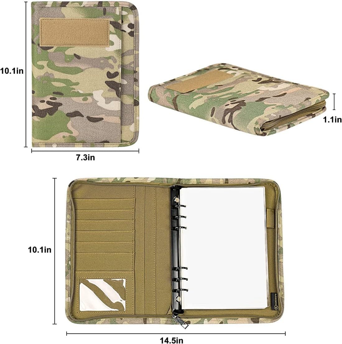 ACEXIER Classeur à anneaux pour extérieur avec 80 feuilles de papier ligné A5 - Carnet militaire résistant aux intempéries - Carnet tactique