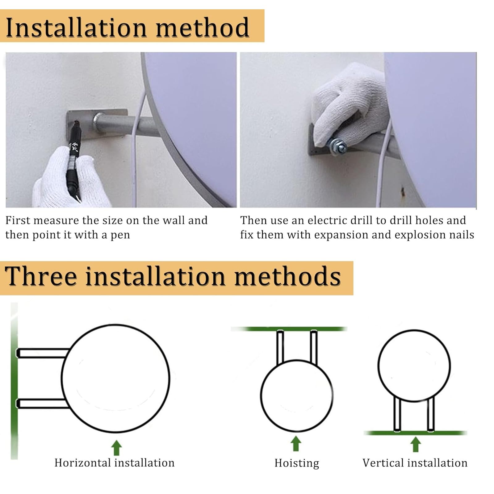 Amazon.co.jp: 屋外ライトボックスLED看板、24インチLED両面丸型投影