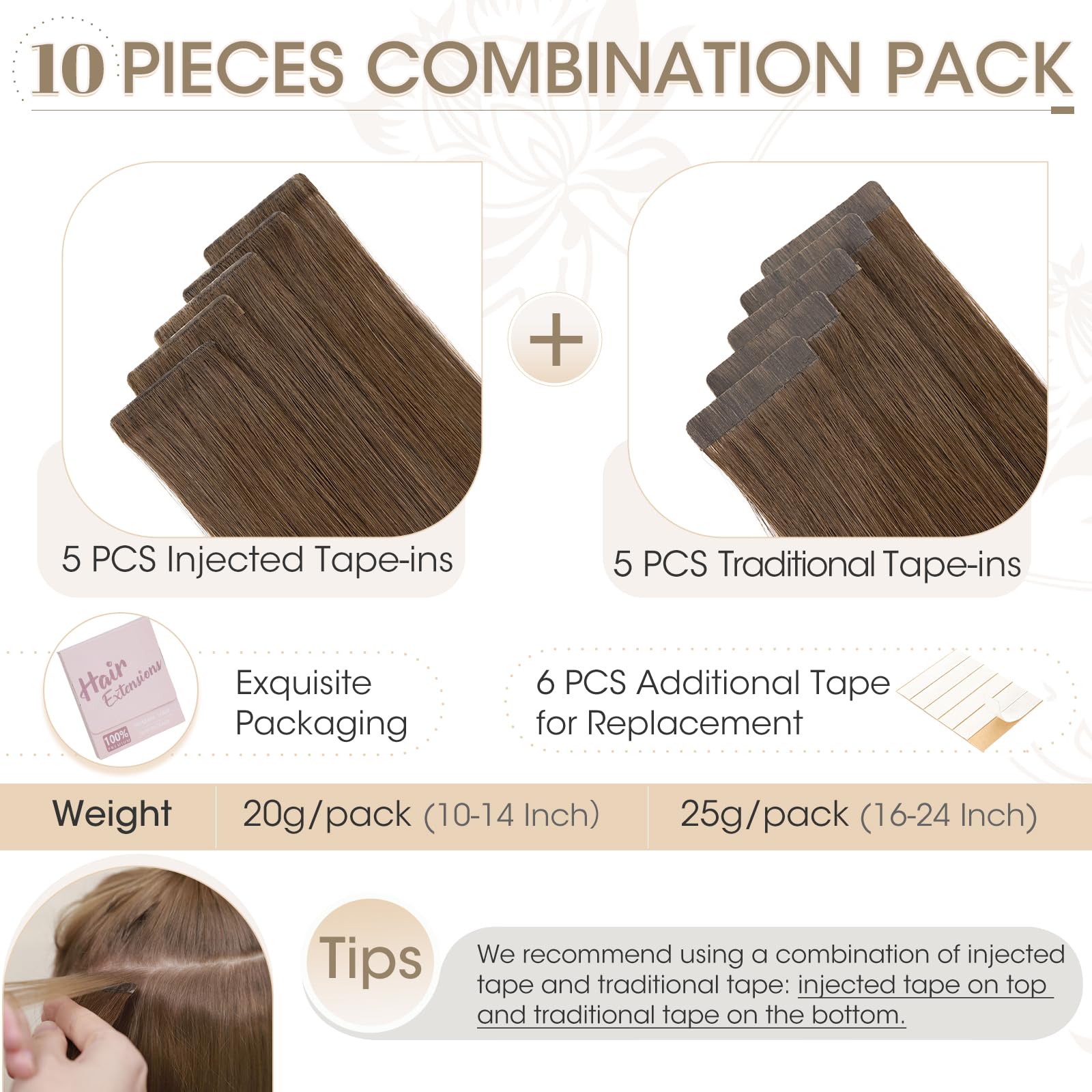 Elailite Injection Tape in Hair Extensions Human Hair - Image 4