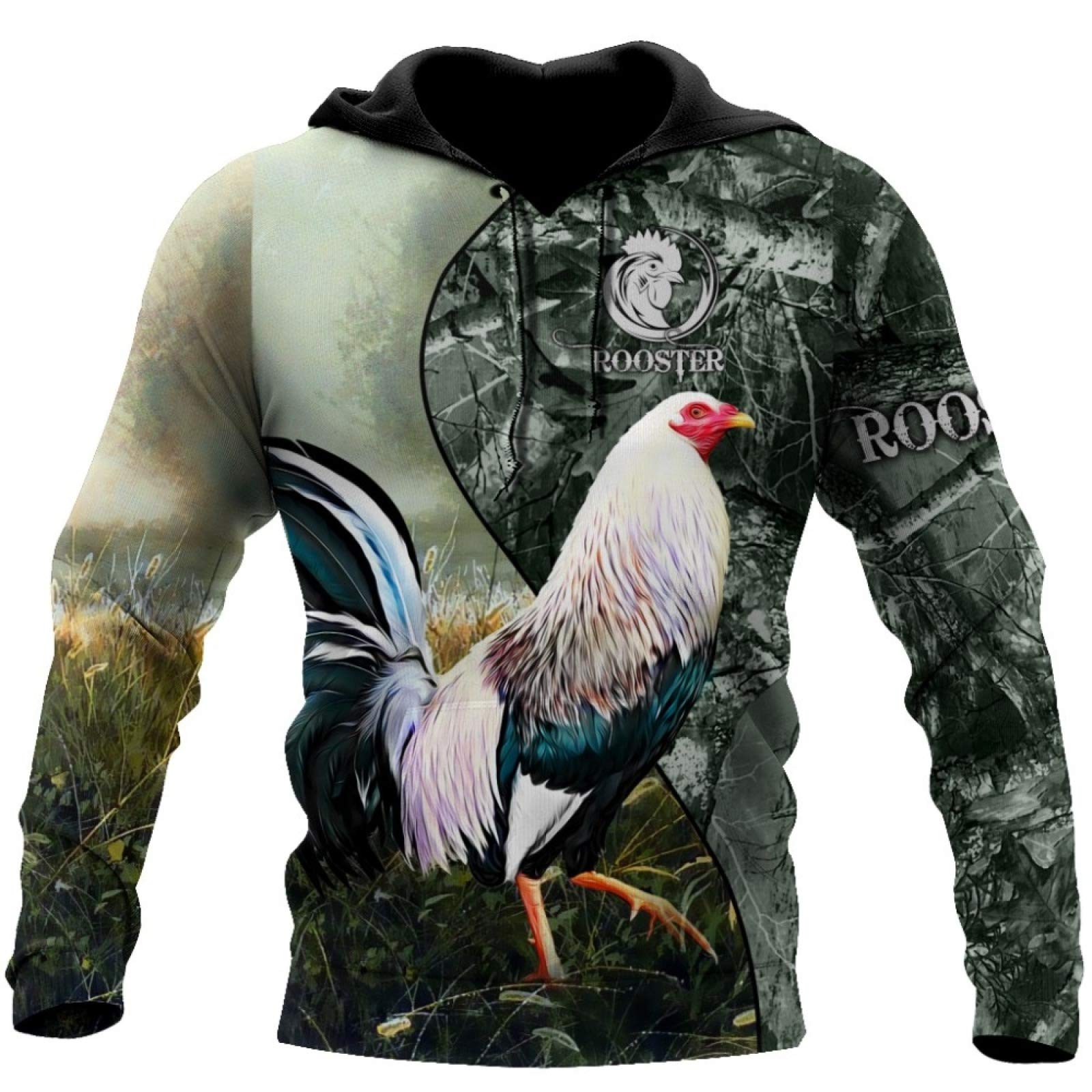 Felpe con cappuccio gallo bandiera messicana gallo stampa 3D uomo donna