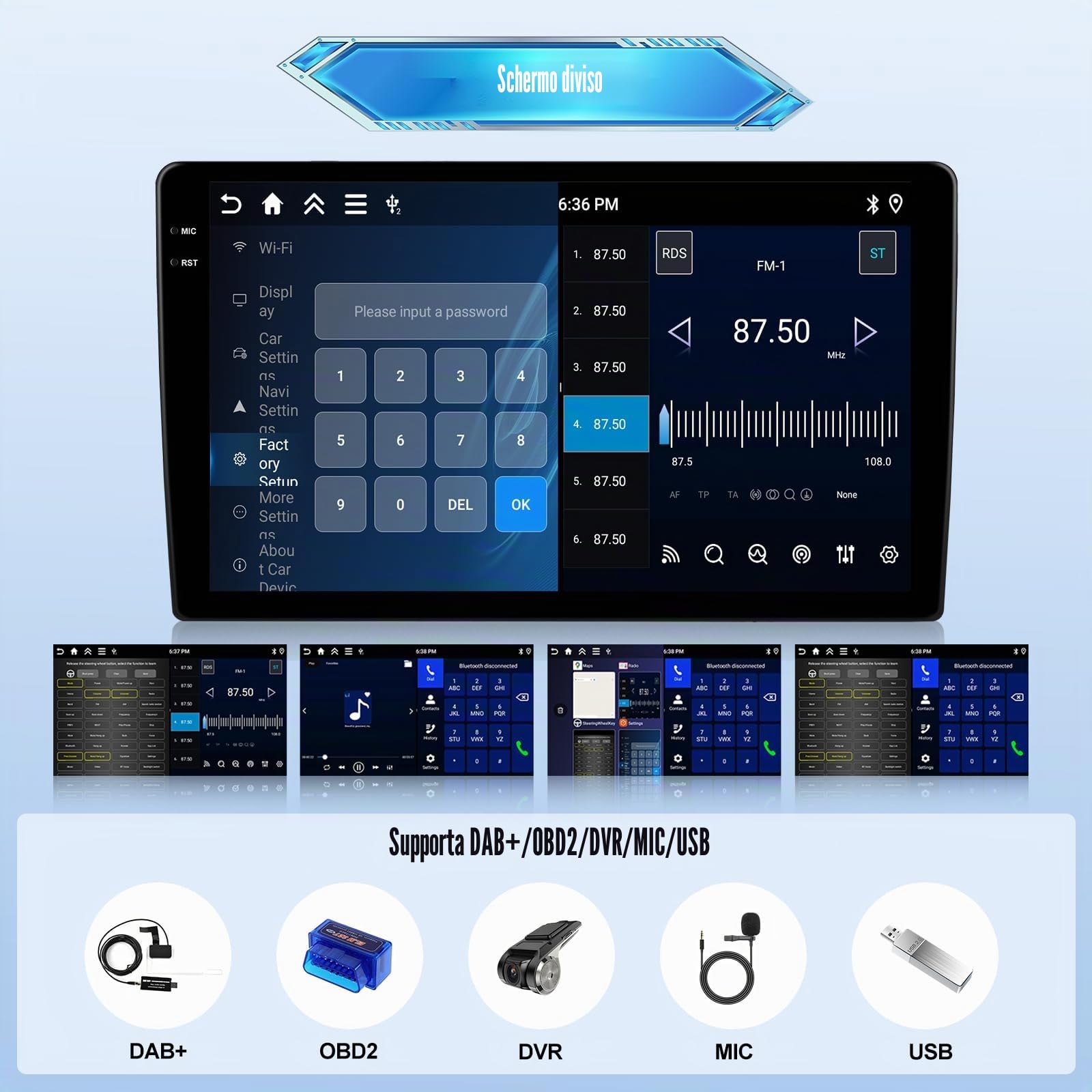 Android 15, 4G+128G GOHHDL Autoradio per Toyota Aygo Peugeot 108 Citroen C1 2015-2020 con Carplay Android Auto, Touch Radio da 9 Pollici con GPS Navi WiFi Bluetooth FM/RDS EQ SWC Retrocamera&Mic