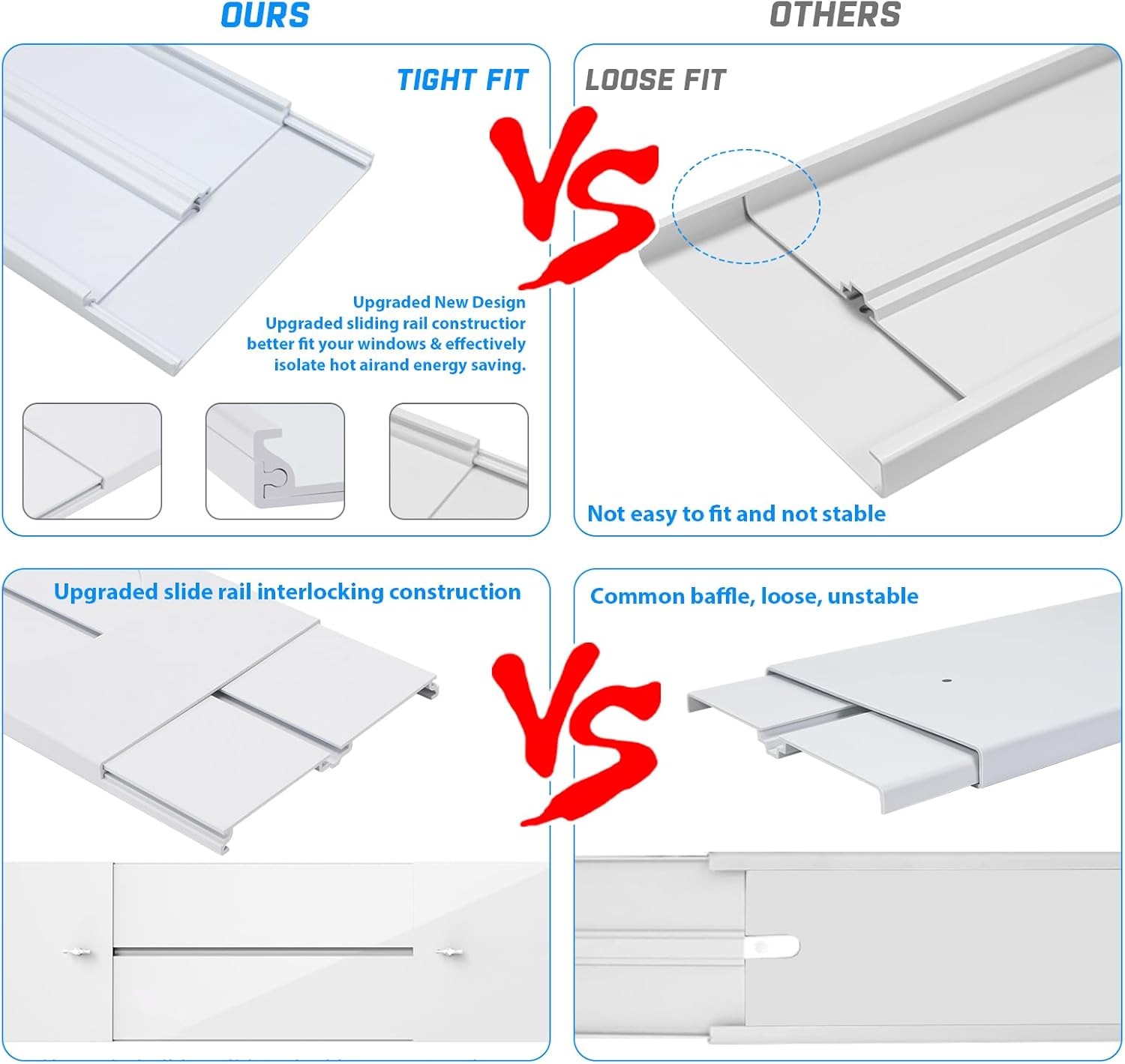 Window Vent Kit, Portable Air Conditioner Window Kit, Universal for 4”/6” Ducting & 5.1"/5.9" Hose for Sliding Window, Upgraded AC Window Seal Kit for HVAC, Inline/Duct Fans, Grow Tent, Dryer