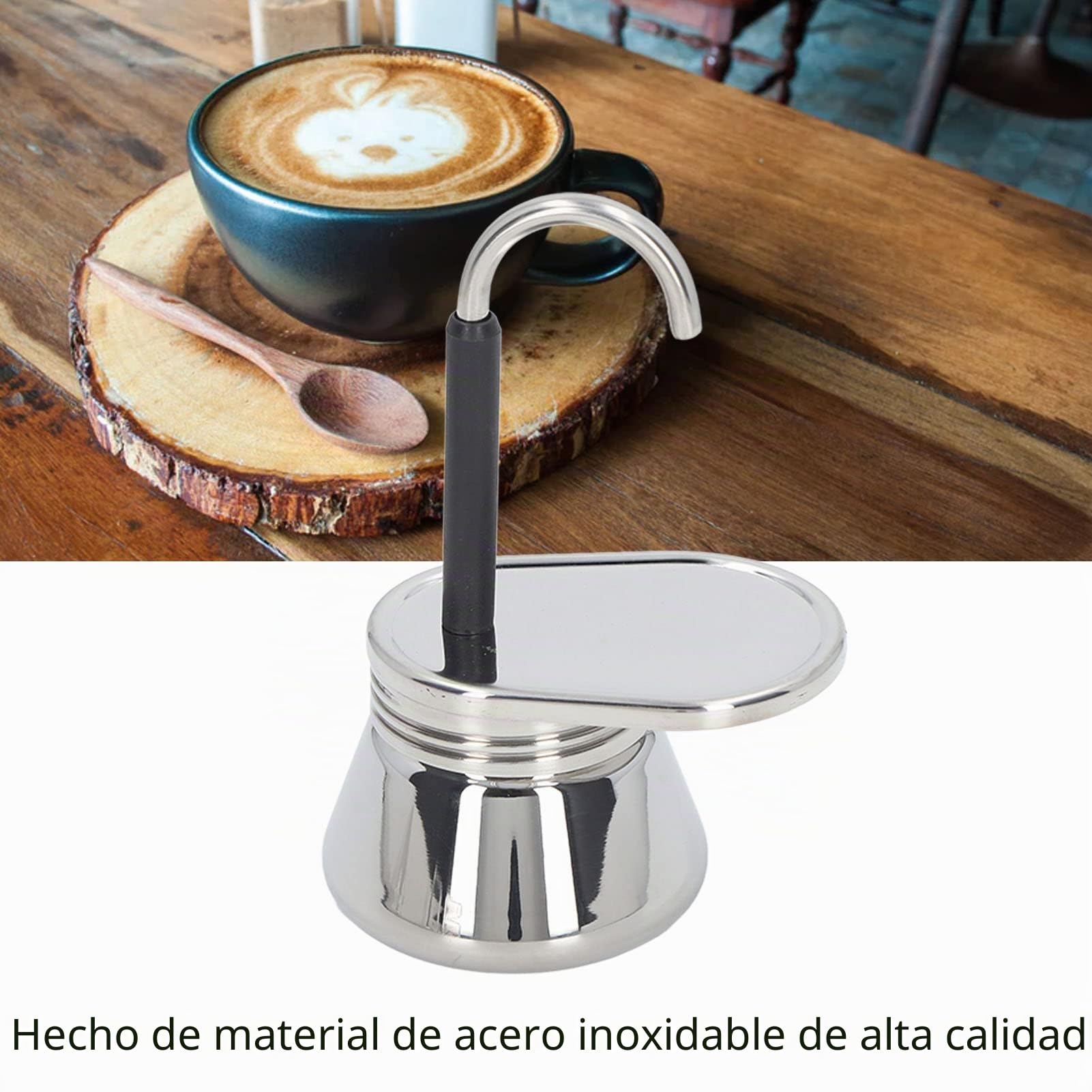 1 Taza Moka Pot, Moka para café Expreso 1 Taza, Estufa de Acero Inoxidable Estilo Italiano Moka Pot DIY Café con un Solo Pico, para Acampar Al Aire Libre en Casa
