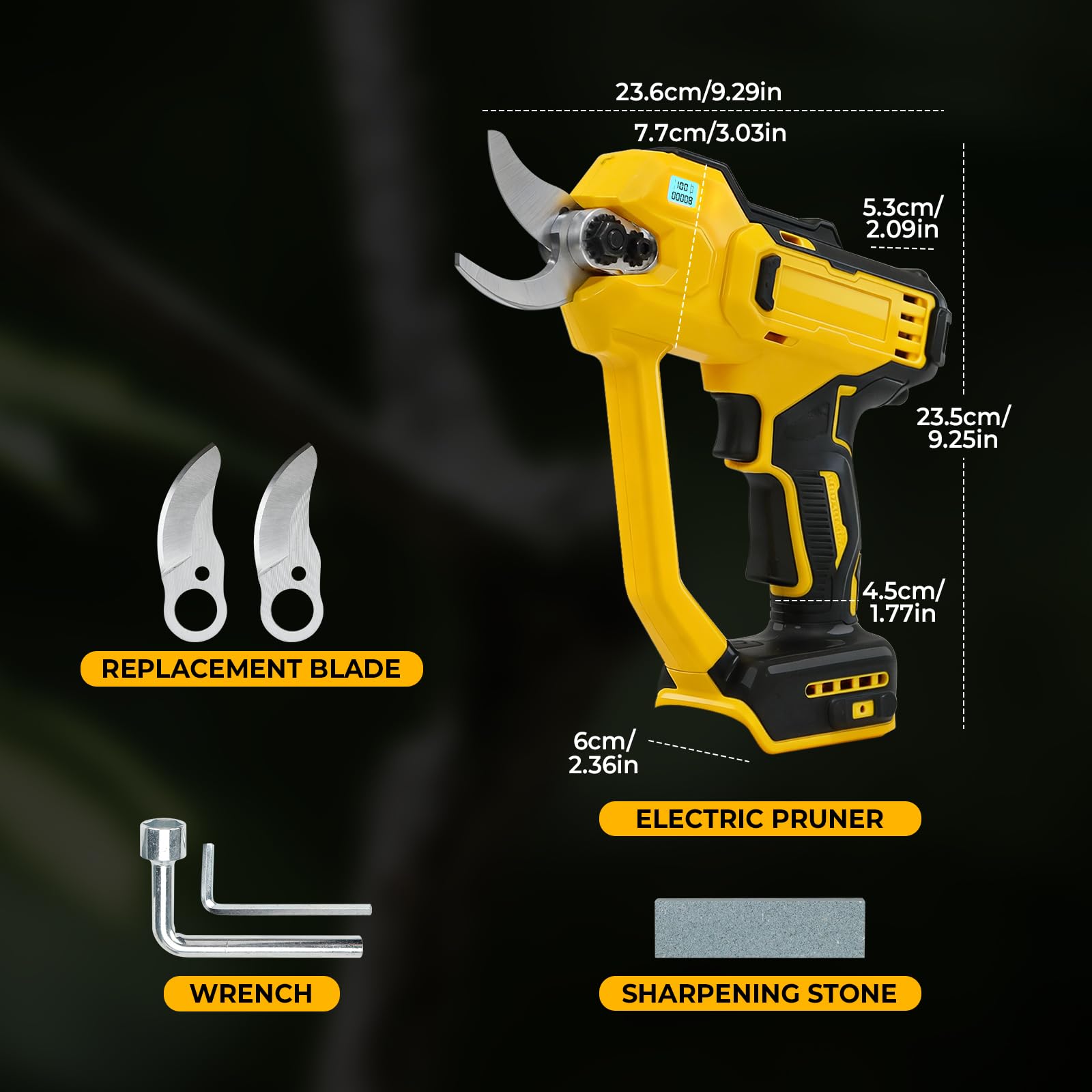 Bezprzewodowe sekatory elektryczne kompatybilne z akumulatorem Dewalt 18 V (bez baterii), 600 W, maks. 35 mm, sekatory ogrodowe do ogrodu, winorośl
