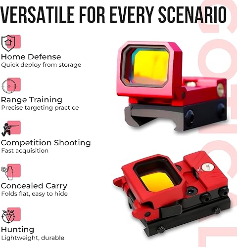 Vista 6 de GOTICAL Juego de fibra óptica mecanizada CNC mira delantera y trasera para pistolas Glock Modelos estándar