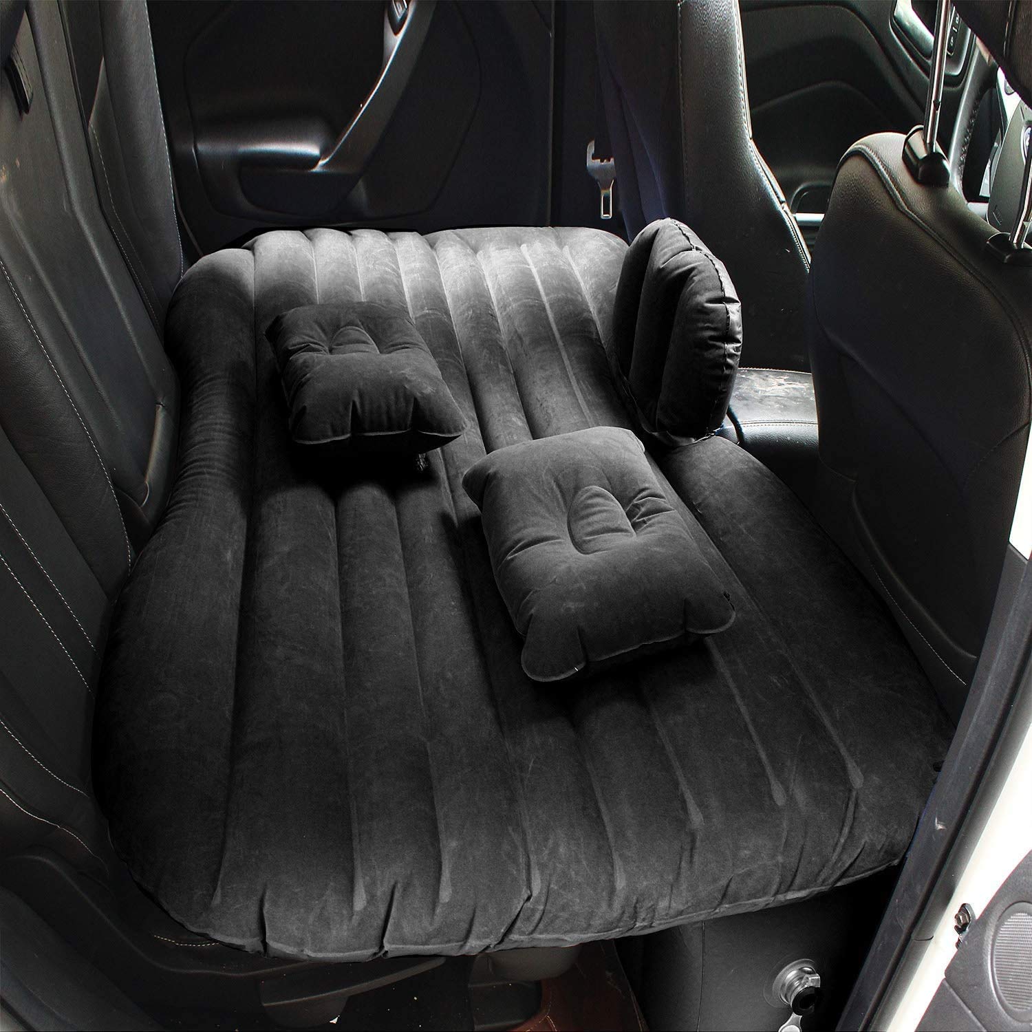 SHREE HANS CREATION Car Travel Inflatable Sofa Mattress Air Bed Cushion Camping Bed Rear Seat with Two Inflatable Pillow and Air Pump for Car Back Seat Durable inflatable Mattress Sleeping & Enjoyment 1