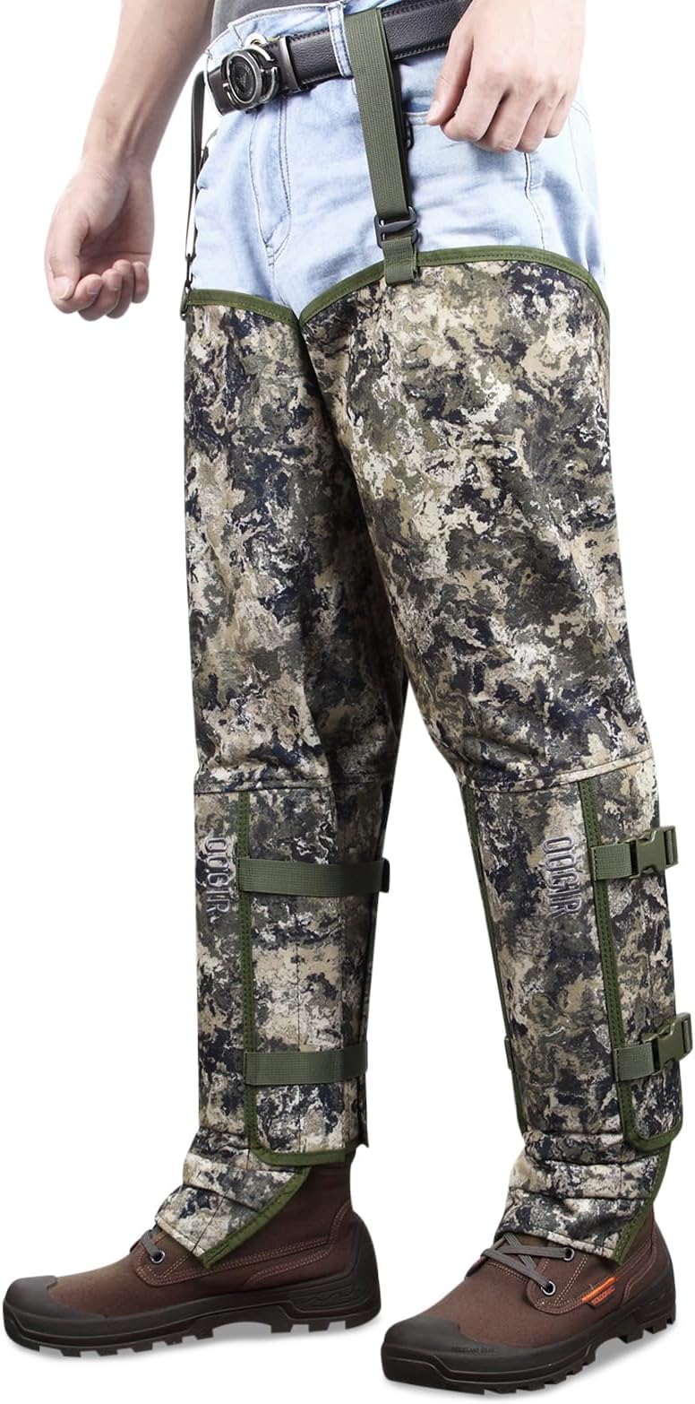 QOGIR Snake Guard Protection Chaps, Snake Bite Protection for Ankle to Thigh Snake Chaps, Waterproof Snake Gaiters