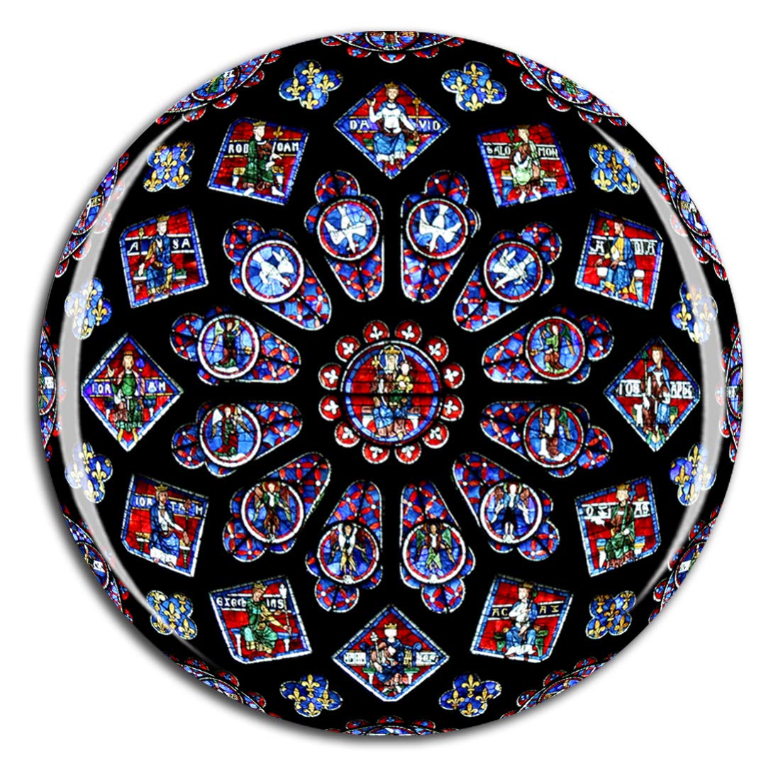 Weekino France Chartres Catholic Rosette Cathedral Paris Fridge Magnet 3D Crystal Glass Tourist City Travel Souvenir Collection Gift Strong Refrigerator Sticker