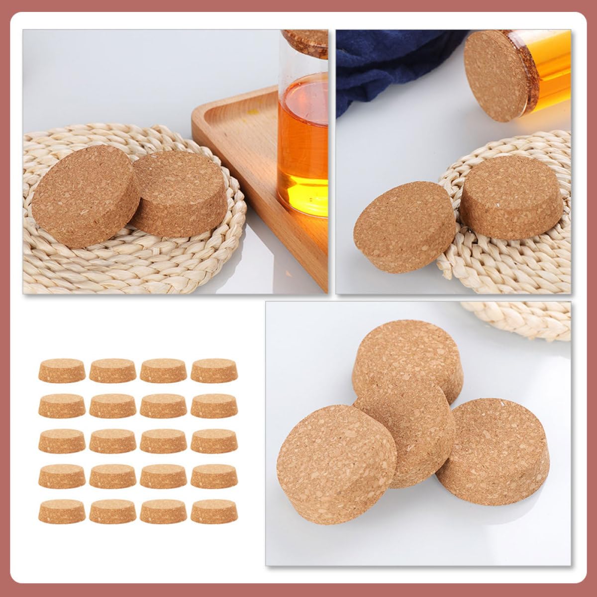 Bouchons de Liège pour Bouteille, Lot de 25 Pièces, Liège