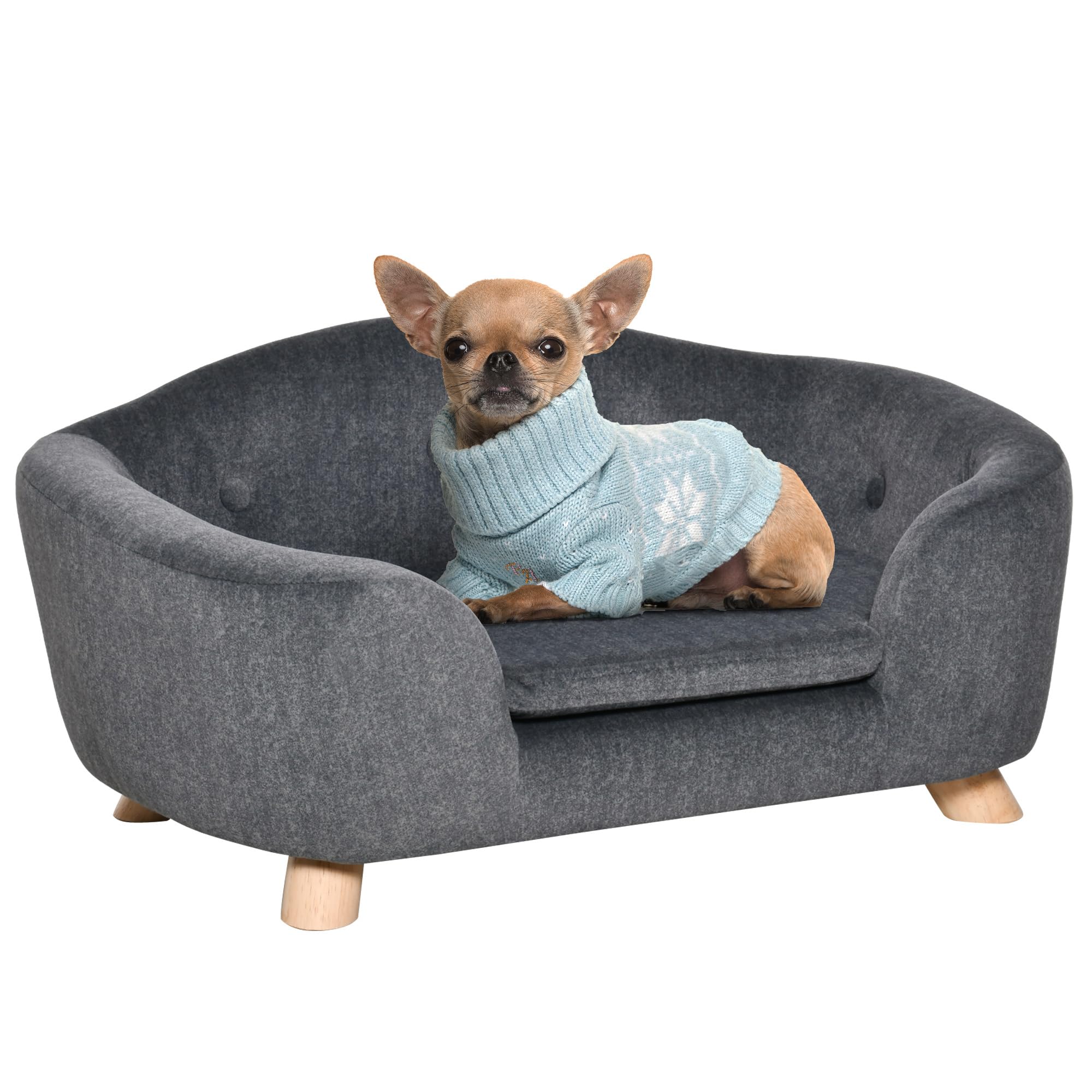 PawHut Cuccia per Cani di Taglia Piccola 70x47x30cm Grigio Antracite