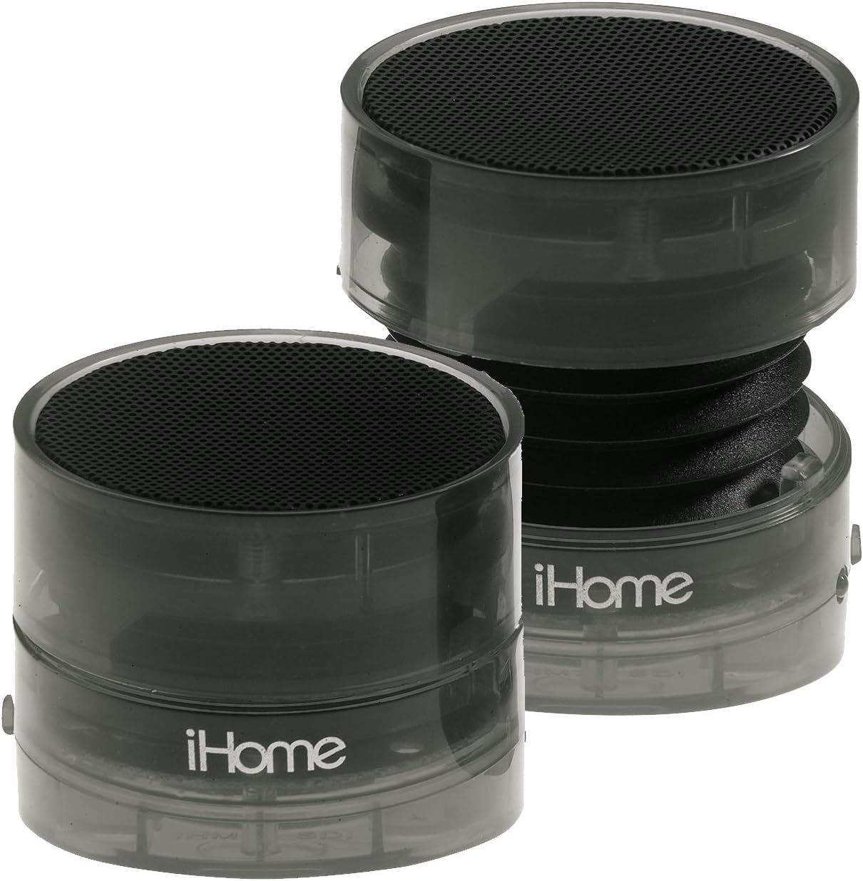iHome iHM78 Rechargeable Mini Speakers (Translucent Gunmetal Gray)