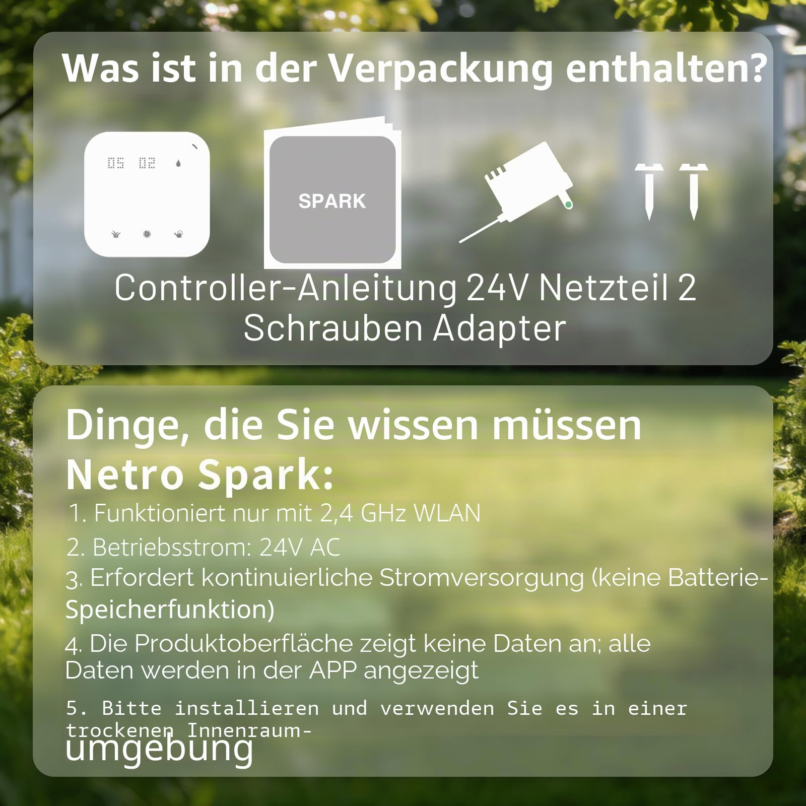 Netro Spark Smart Sprinkler-Controller, WiFi, wetterbewusst, Fernzugriff (8 Zonen)