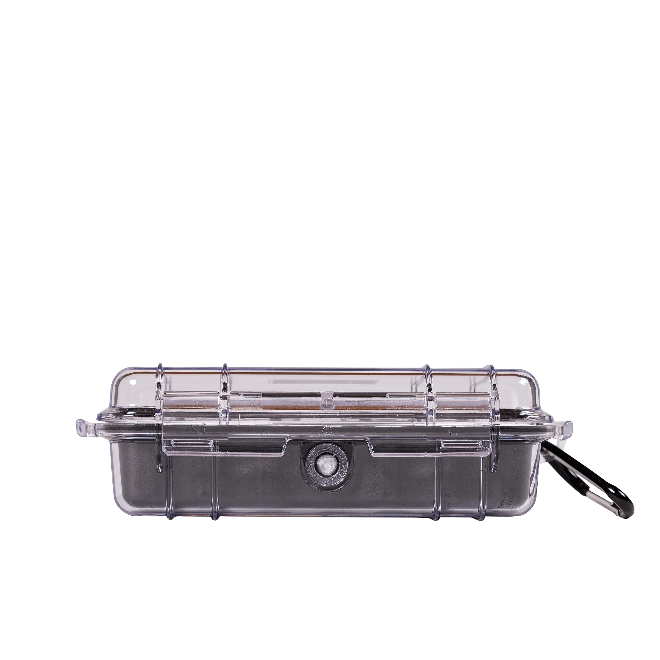 PELI 1030 Piccoli dispositivi elettronici per valigette da viaggio, IP67 Impermeabile e a Prova di Polvere, Capacità di 0,6L, Prodotto in USA, Colore Trasparente/Nero