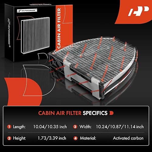 Miniatura 2 de A-Premium Filtro de aire de cabina con carbón activado. Compatible con modelos Mercedes-Benz - C200, C250, C300, CLS350, CLS400, CLS550, E200, E250,