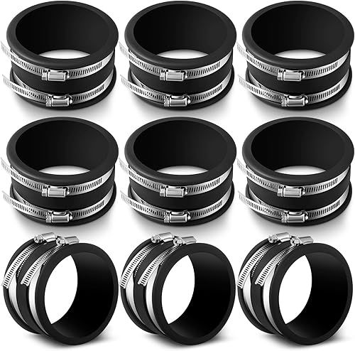 Minatee 9 puños flexibles para control de polvo con abrazaderas de manguera ajustables, puertos de conector de manguera con abrazaderas de acero