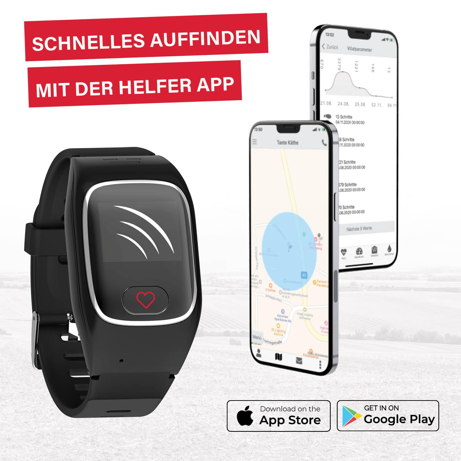 James B6 Notruf- & Sicherheitsuhr für Senioren (Schwarz) mit GPS, Sturzerkennung, SOS-Knopf, Pulsmessung & Gesundheitsfunktionen, Familien-App, lauter Alarm, inkl. SIM-Karte & 2 Gratis-Monate Tarif