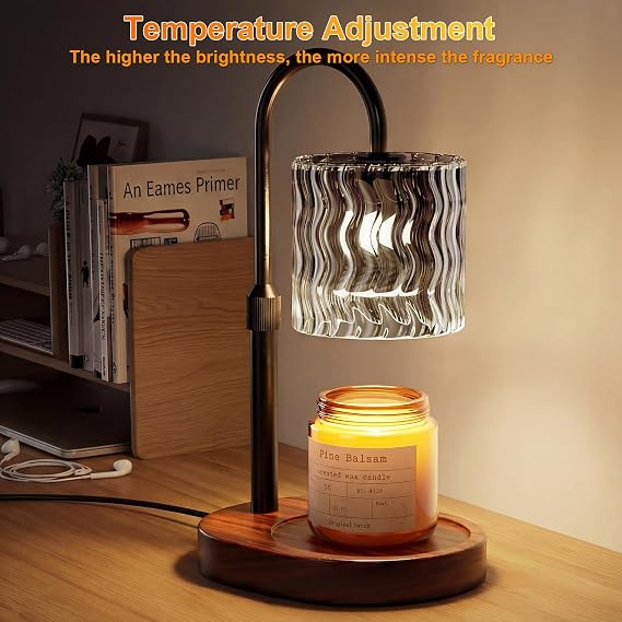 Candle Warmer Lamp - Dimmable & Timer with 2 Bulbs for Jar Candles [Energy Class E]