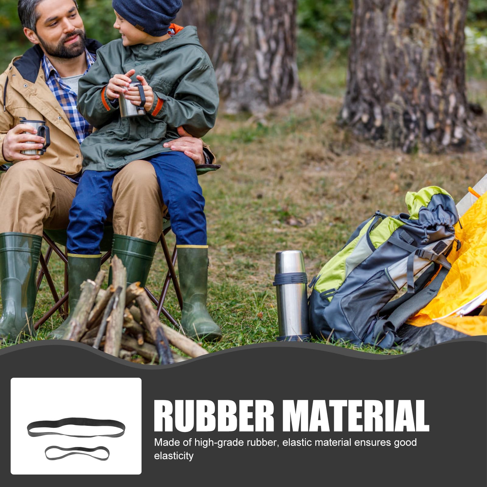 INOOMP Hochleistungsgummibänder Satz Schwarz aus Gummi Multifunktionale Breite Gummibänder für Survival und Outdoor Dehnbar und Köder Verwendbar