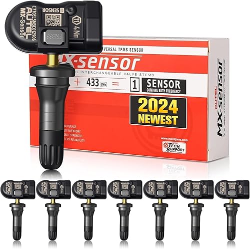 Autel TPMS MX-Sensor, 1-Sensor 315MHz + 433MHz Sensor de reemplazo de neumáticos de doble frecuencia para todos los automóviles, igual que el sensor