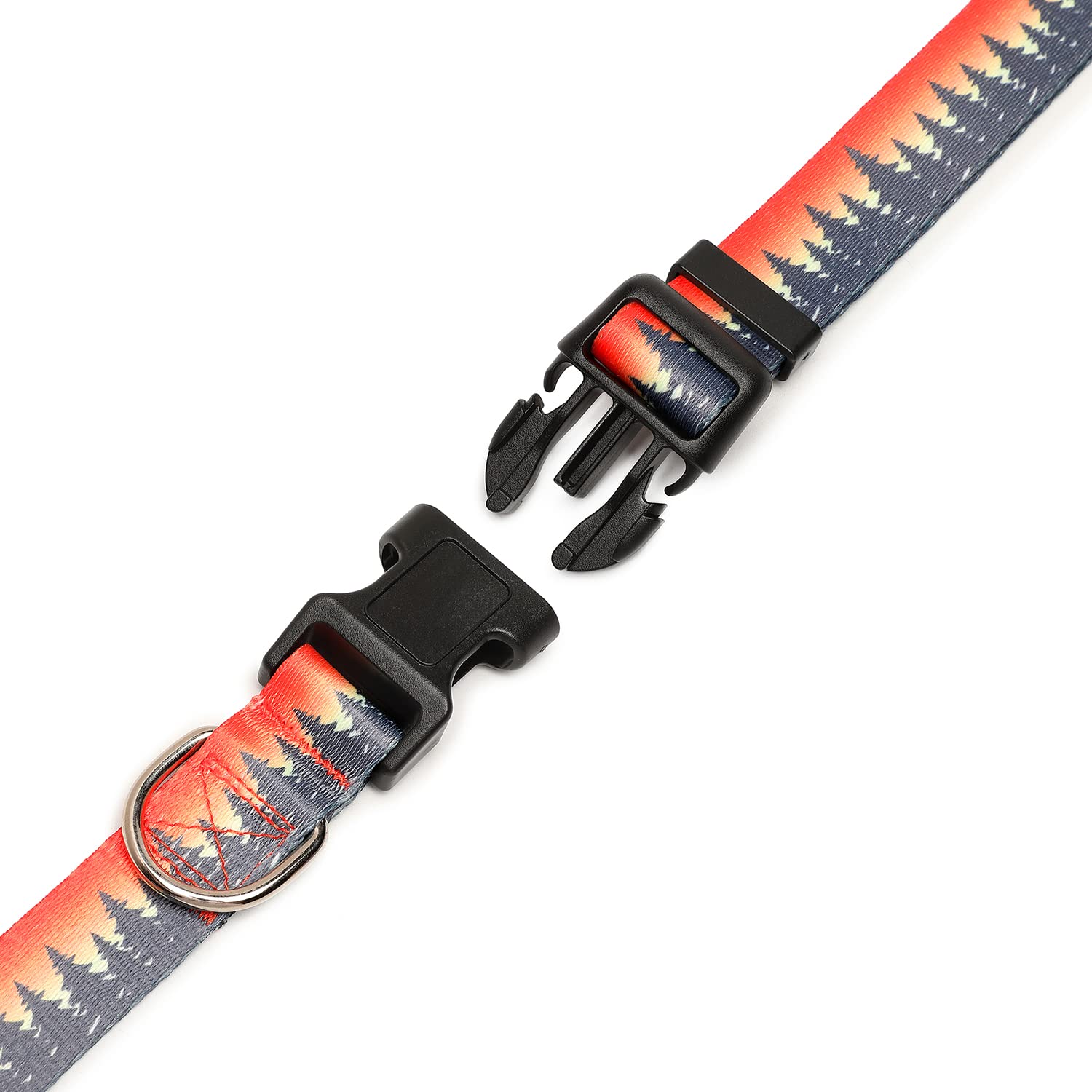 Adjustable Dog Collar with Patterns, Ultra Comfy Soft Nylon Breathable Pet Collar for Small Medium Large Dogs (L, Floral Orange) — view 52