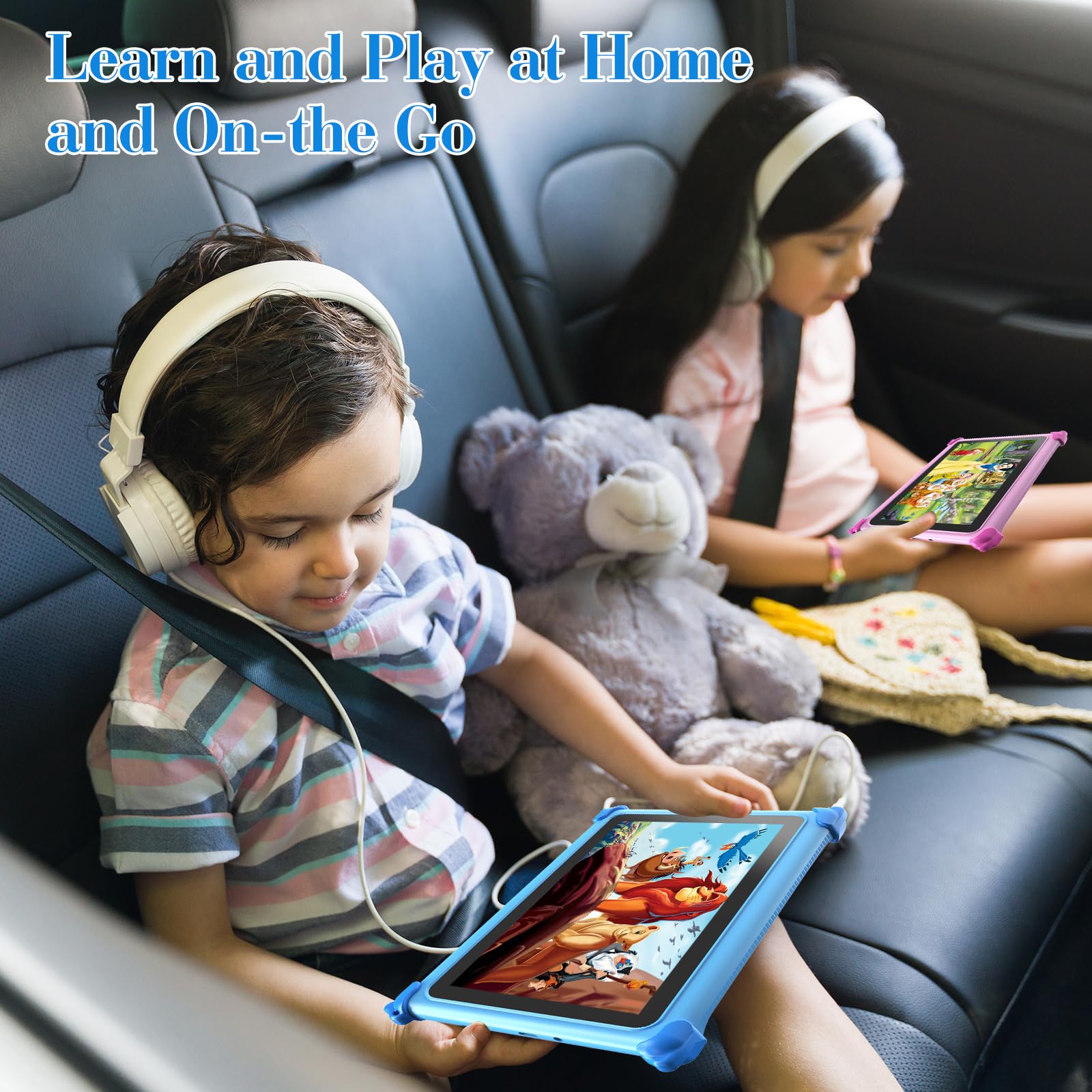 zcobro Tablet Educativo per Bambini 7 Pollici, Sistema Android, Protezione Luce Blu, Limite Tempo Schermo, Memoria Espandibile, App Montessori, Tablet Infantile Regalo con Custodia Protettiva Blu