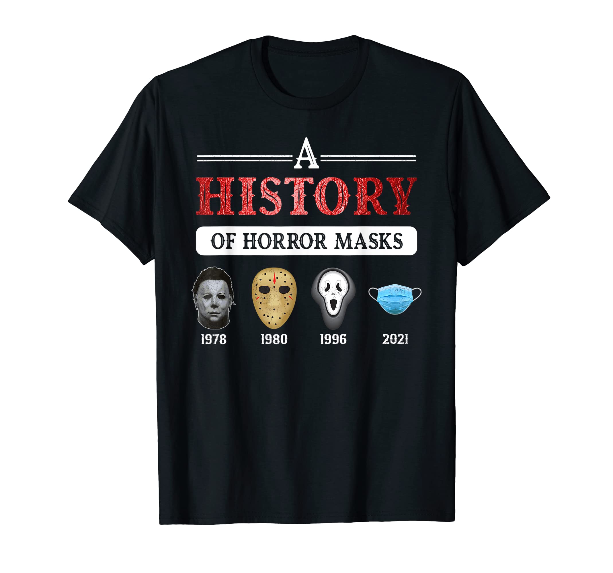 Evolution Killer Face Masks Horror Christmas GiftTrue Crime & Serial Killer A History Of Horror Masks T-ShirtOEKO-TEX STANDARD 100