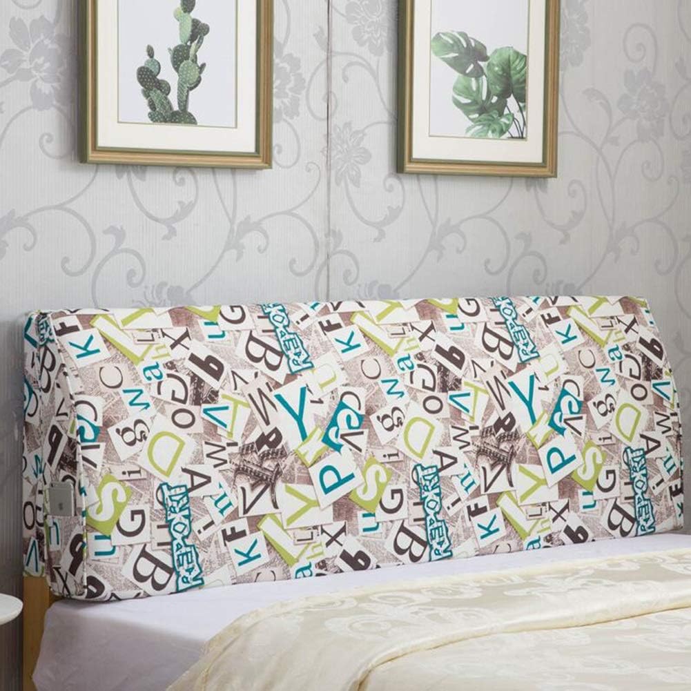 Bed Backrest Cushion Upholstered Headboard Wedge Pillow Easy to Remove and Wash Thickness 10cm Wear Resistant Beautiful 5 Colors 8 Sizes (Color : E Size : 180x50x10cm) (C135x50x10cm)