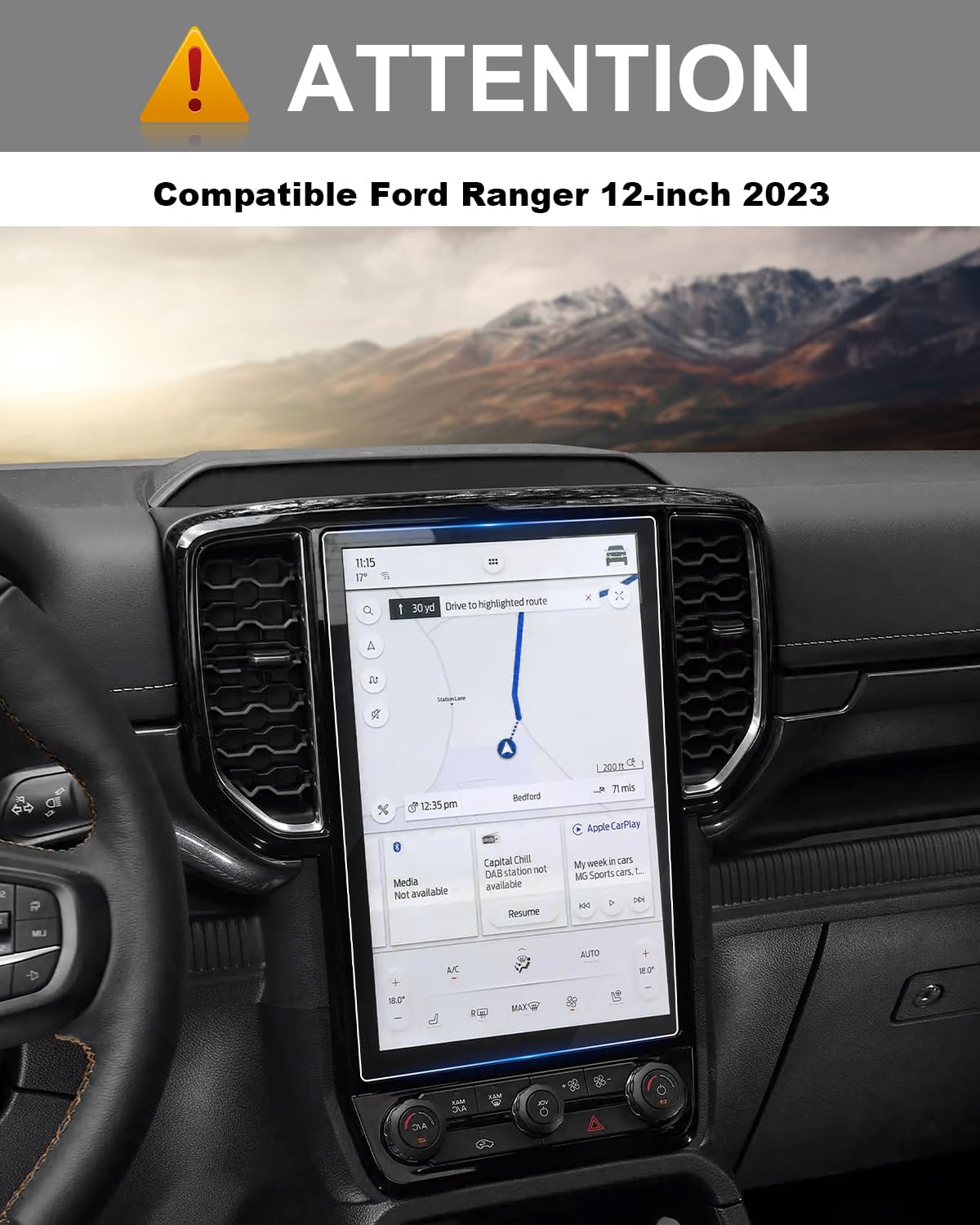 Film Protection Écran 9H Pour Ford Ranger 2016-2022 8 Pouces – Verre Trempé Anti-rayures GPS Navigation