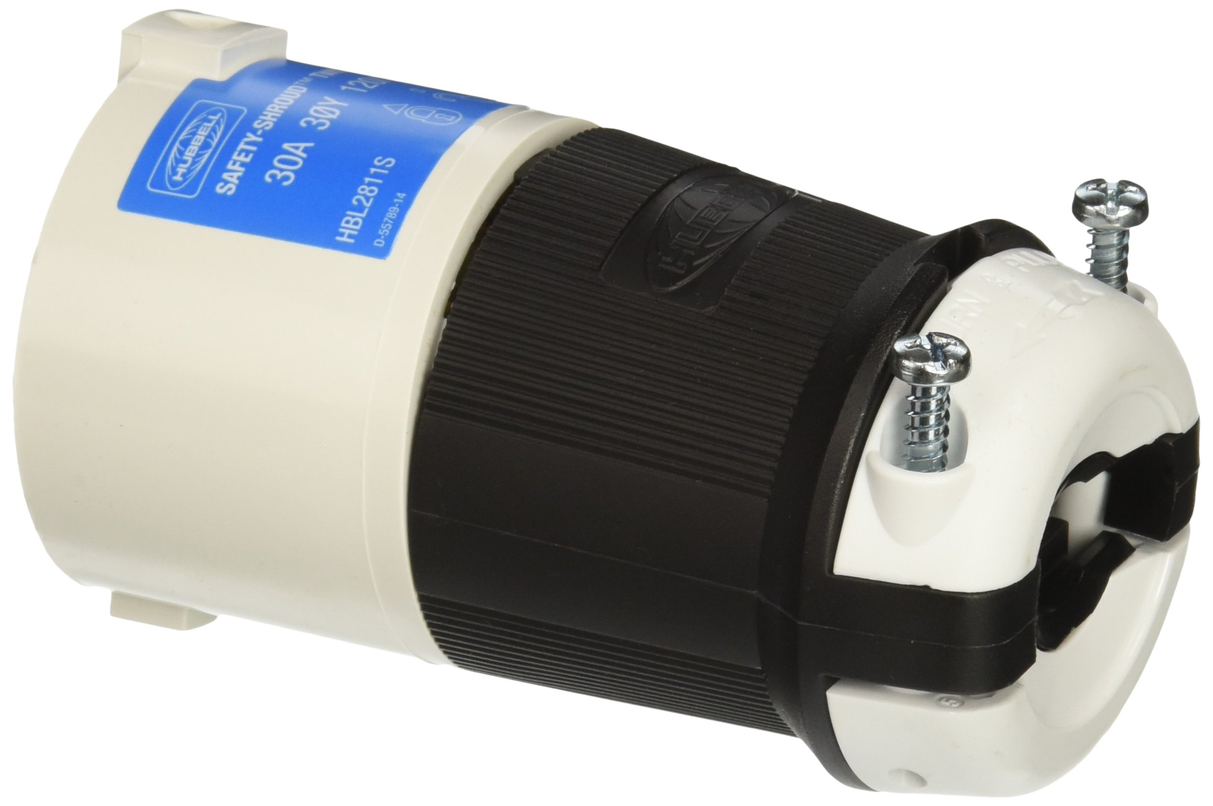 Hubbell HBL2811 Locking Plug, 4 Pole, 5 Wire, 30 Amp, 120/208V, L21-30P...