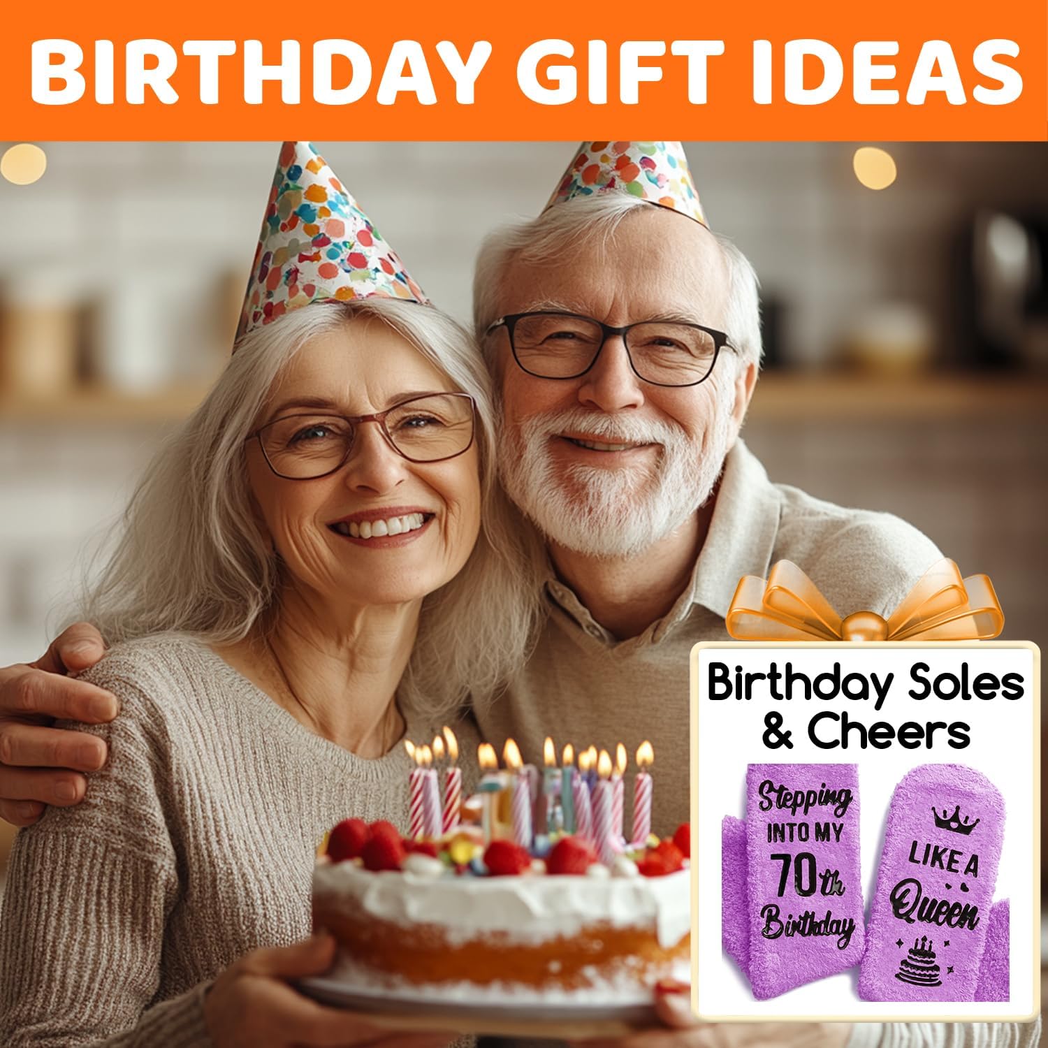 HAPPYPOP Birthday Gifts Socks for Women - 40 60 70 Birthday Gifts Socks in Purple - Image 2