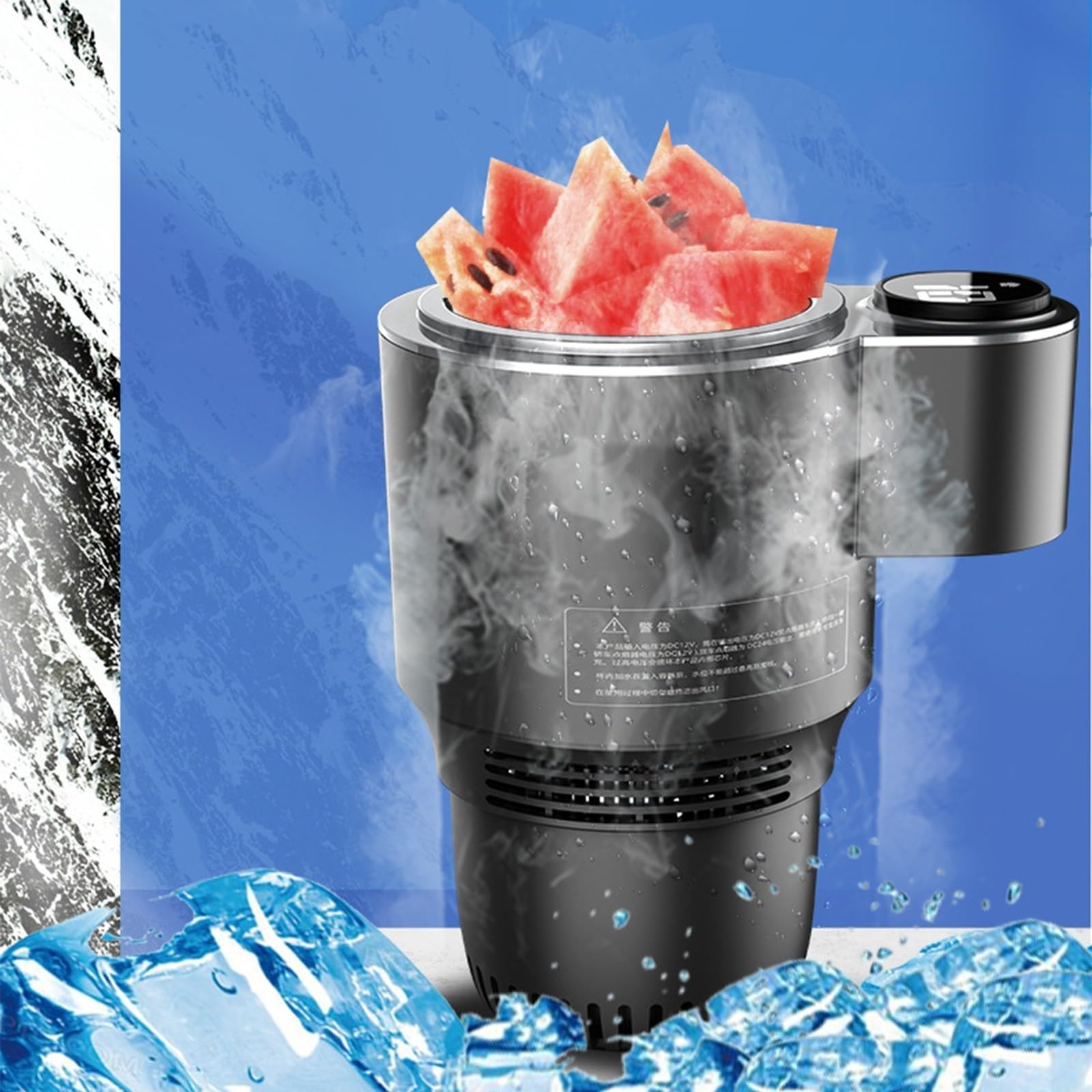 Digital Car Cup Warmer for Beverage 12V 36W Travel Vehicle Heated Cooling Cup Holder Touch Control