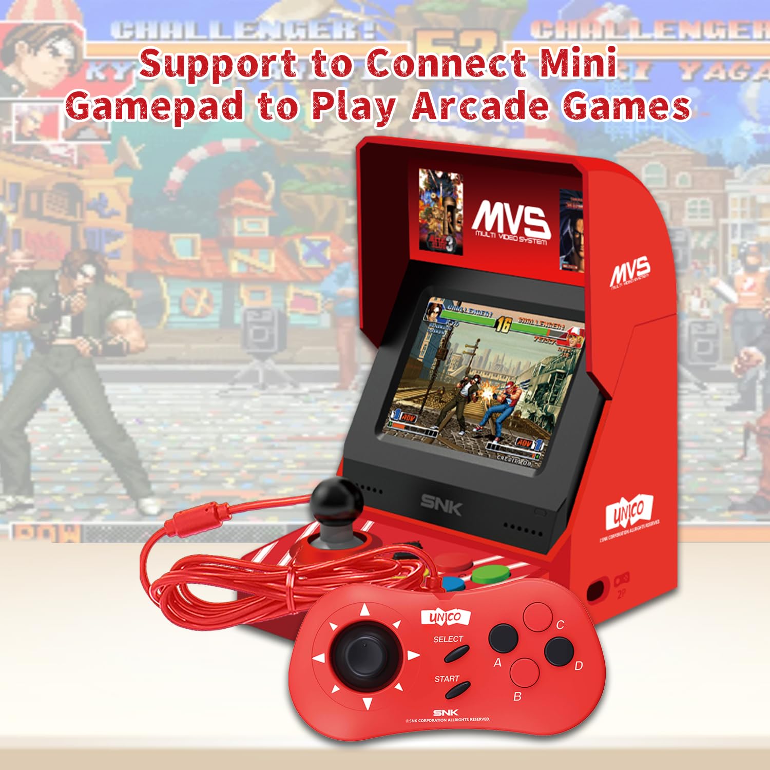 Amazon.com: UNICO MVS Mini Home Arcade Machine, 45 Pre-Loaded