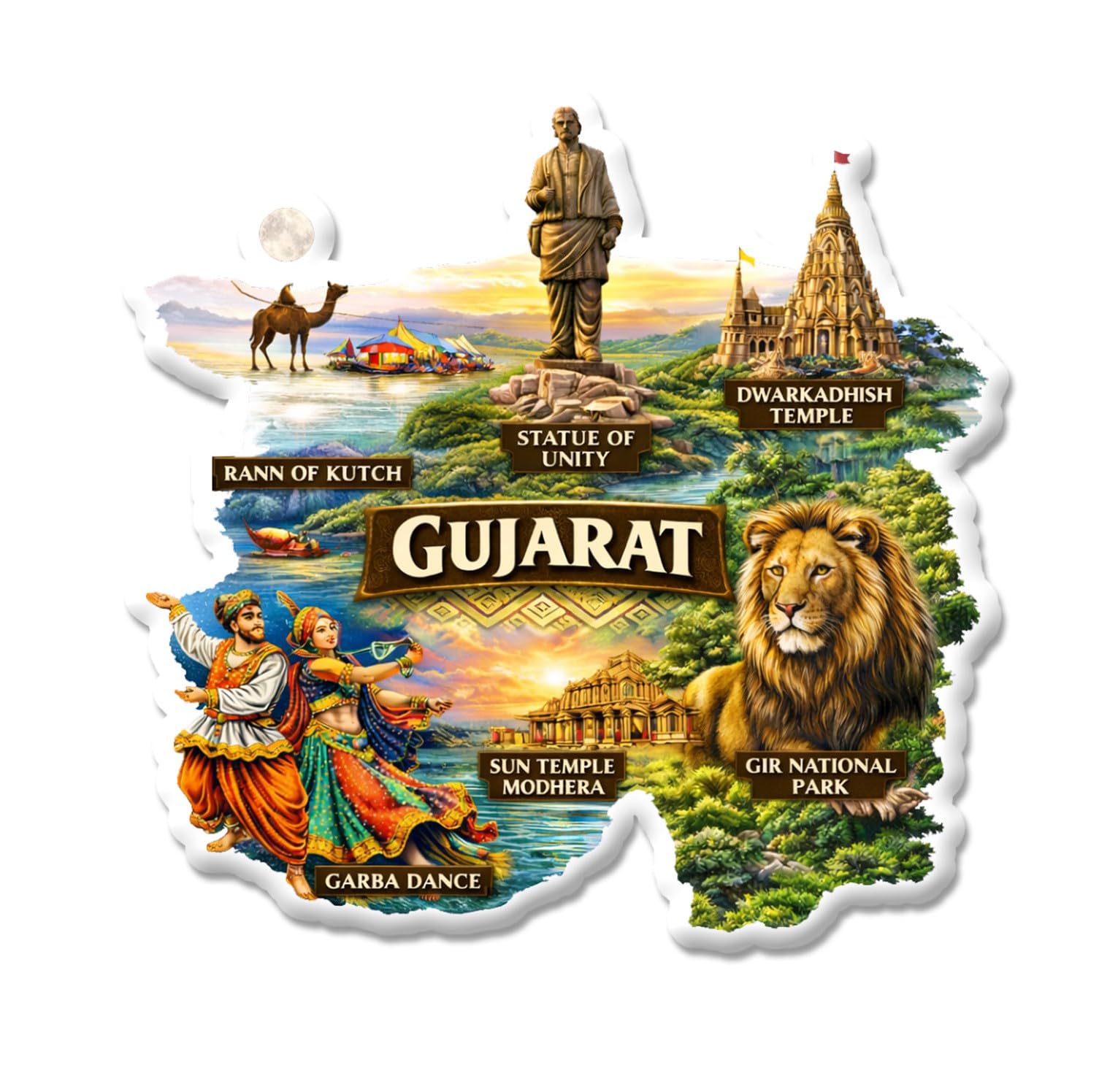 Kerala Fridge Magnet - God's Own Country Design -9