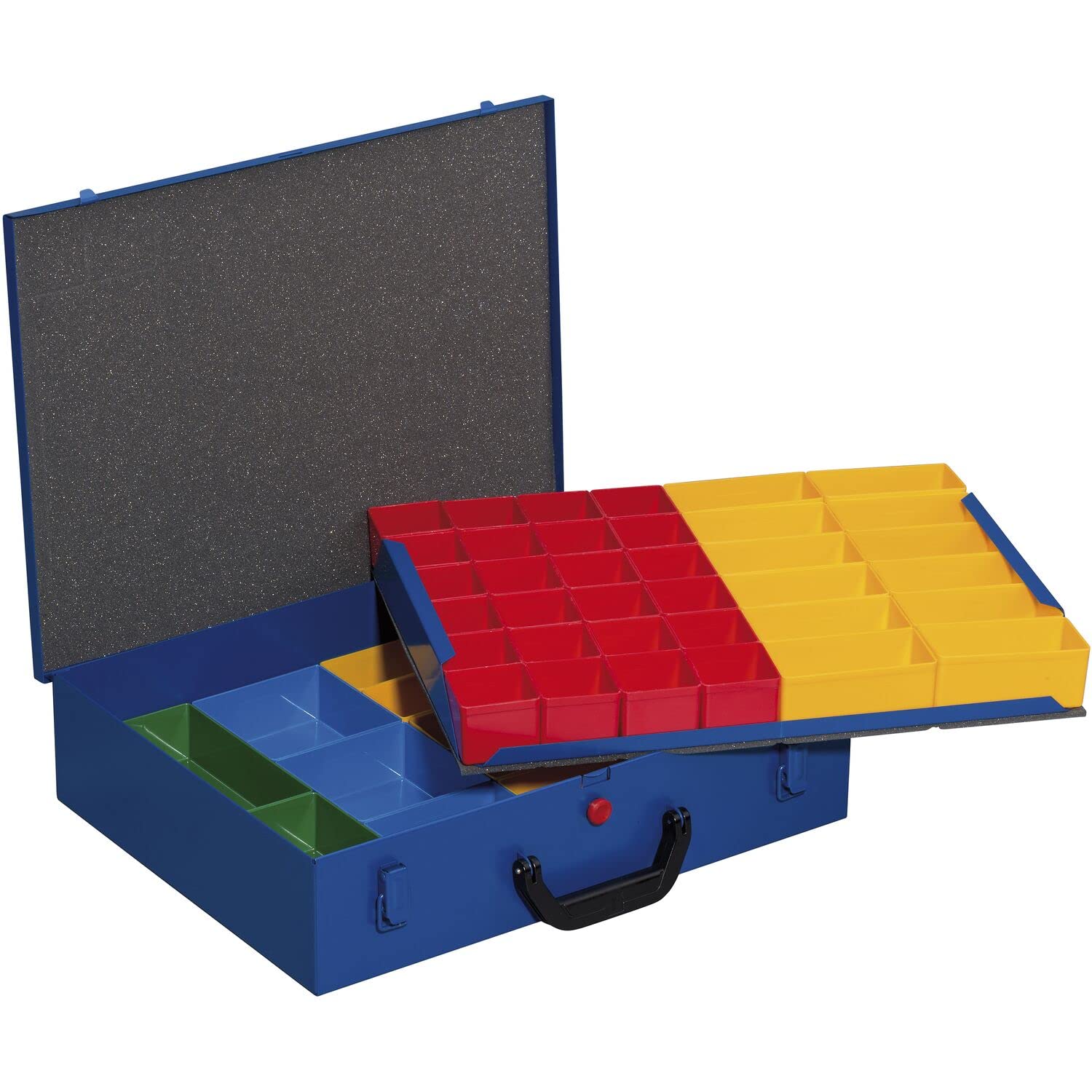 Allit 454124 Kleinteilekoffer aus Metall mit 59 losen Einsätzen, 44cm x 37cm x 11cm, Blau