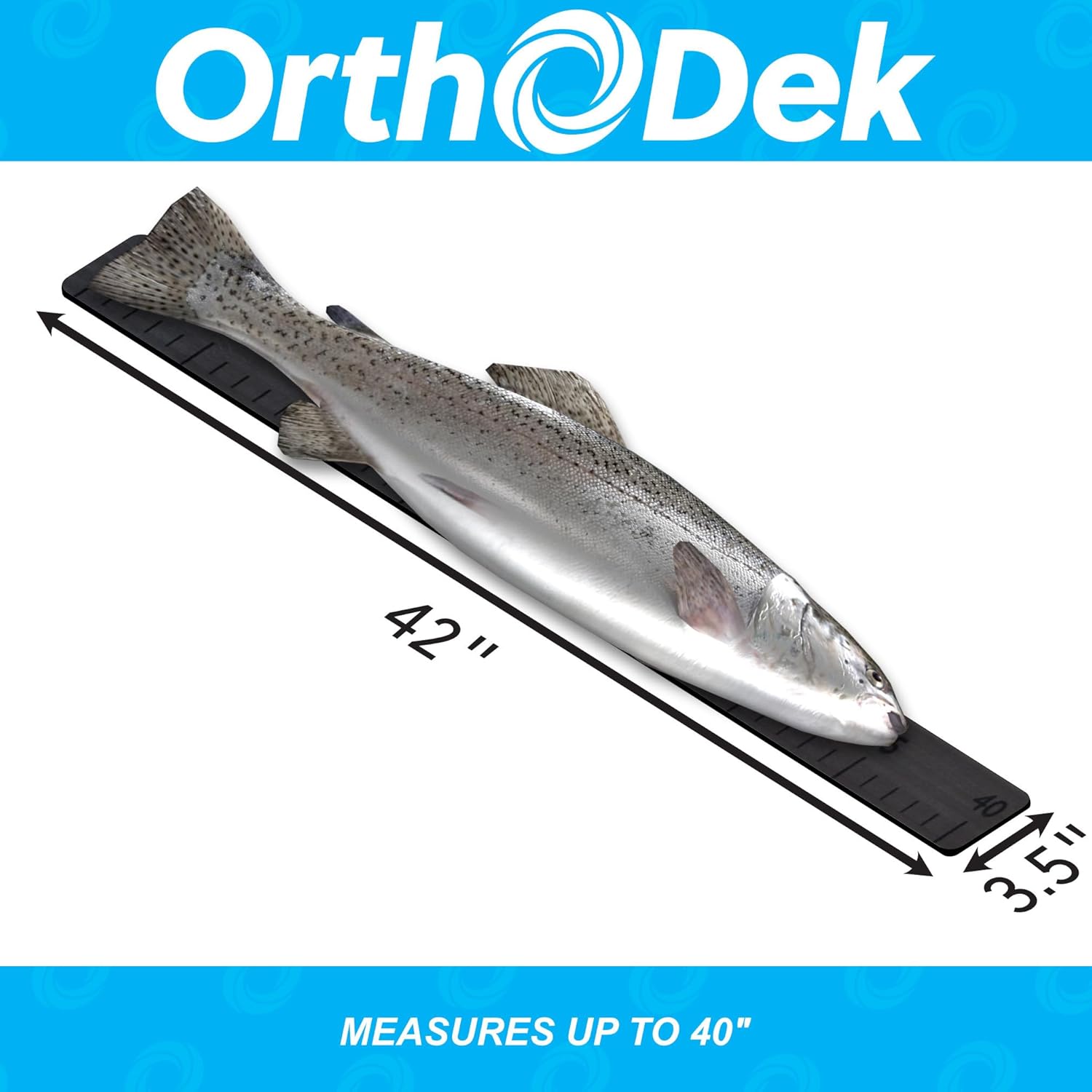 40" Fish Ruler for Boats, Laser Engraved Peel and Stick EVA Foam Fish Measuring Board, Fishing Measurement Tape for Fishing Boats, Yachts, Kayaks (Charcoal)