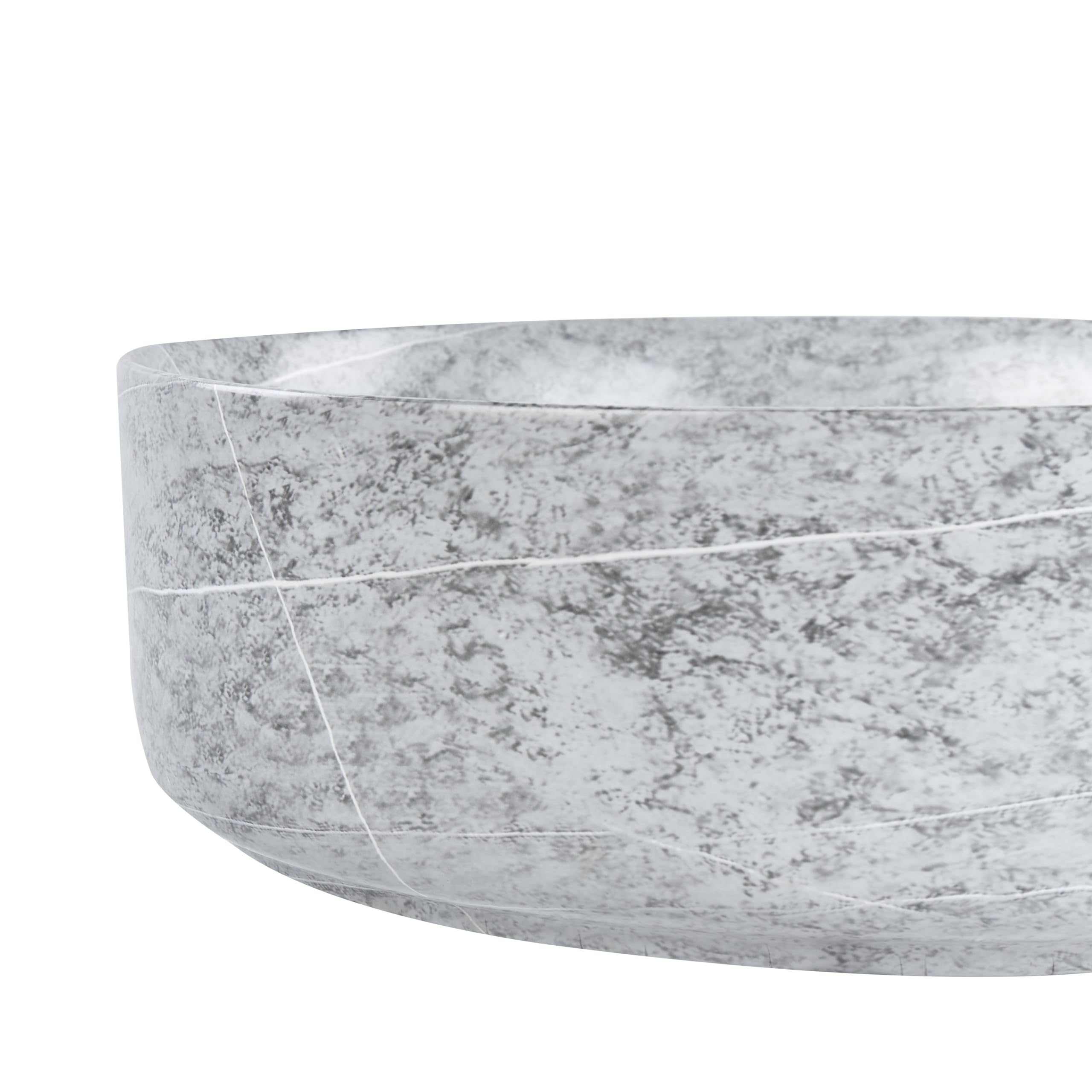 Lavabo sobre encimera de cerámica baño redondo ⌀ 37 cm gris mate efecto granito Gudar