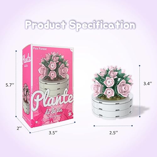 Miniatura 2 de Fox Forest Bloques de construcción de flores, juego de suculentas botánicas para adultos y niños, colecciones de plantas, compatible con Lego, nuevo