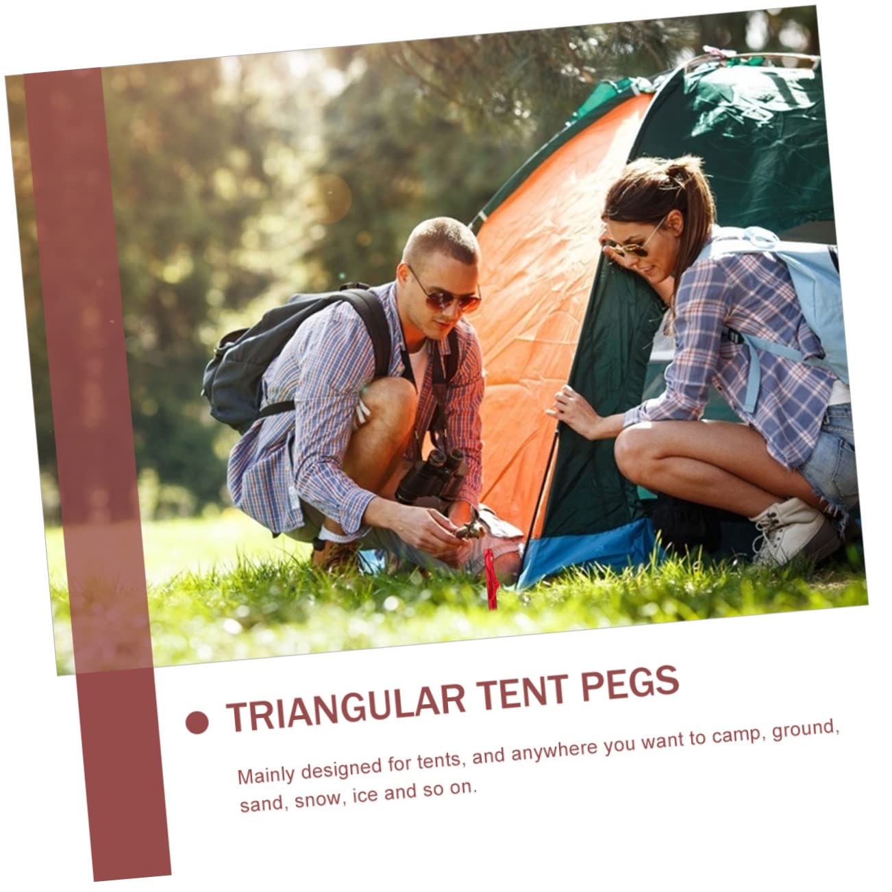 pièces piquets de tente en alliage d'aluminium poutre en Y dentelure saillante équipement de camping accessoires de camping clous piquets de tente piquets de sol de tente robustes voyage corde à ven