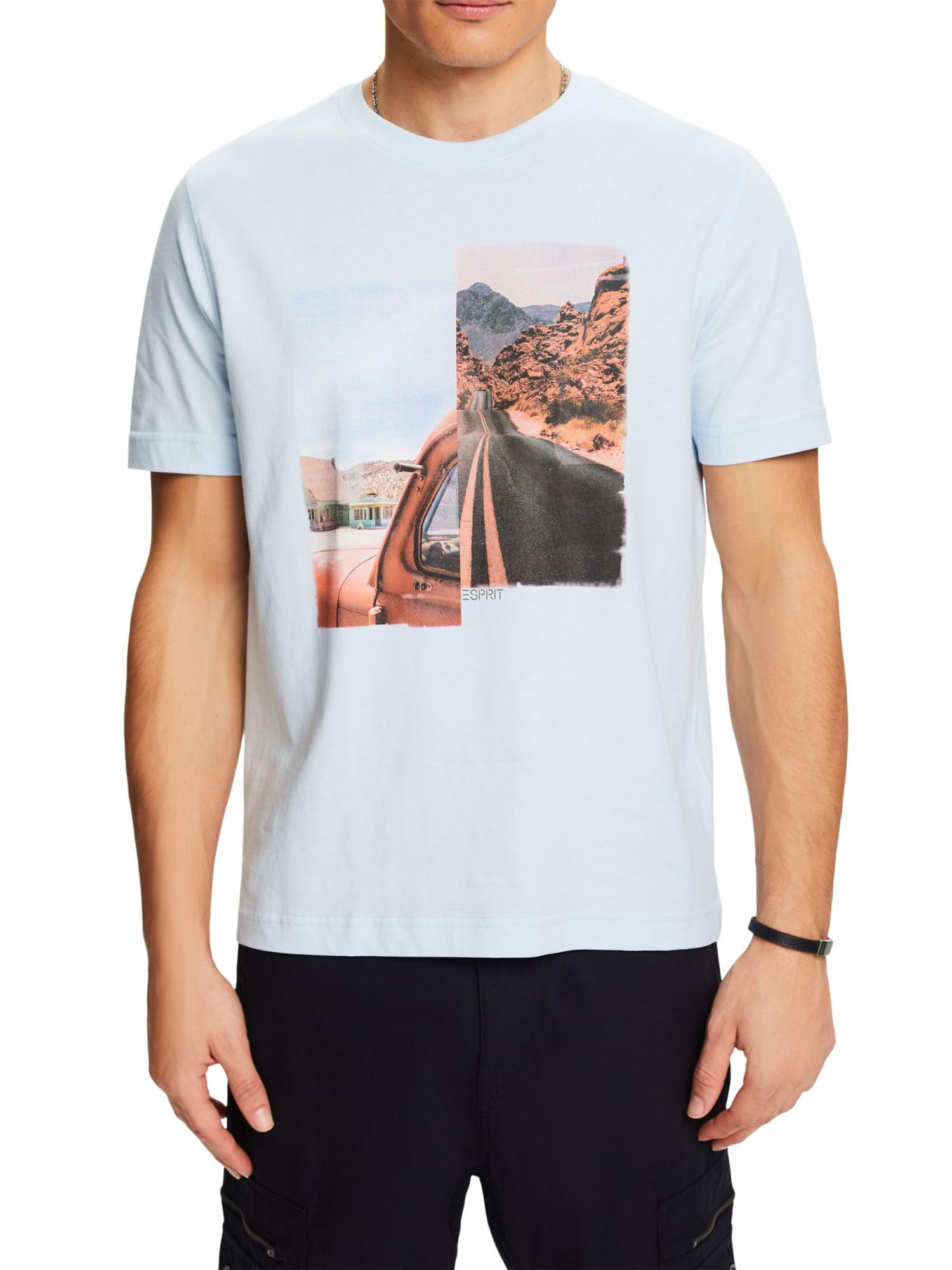 ESPRIT Men's T-Shirt, Pastel Blue, XS