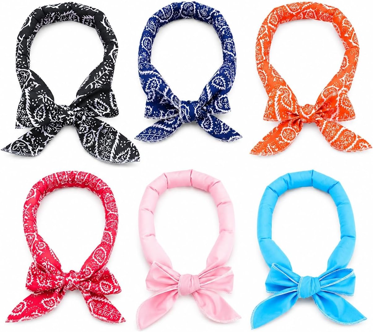 6 Pcs Cooling Neck Wraps Neck Cooler Ice Bandanas Scarf...