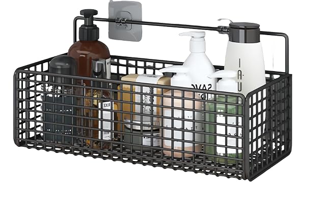 SEIDO Shower Caddy Home Kitchen - Rustproof Storage Basket for Kitchen Counter Bathroom Drain Holes No-Drill Mounting 23