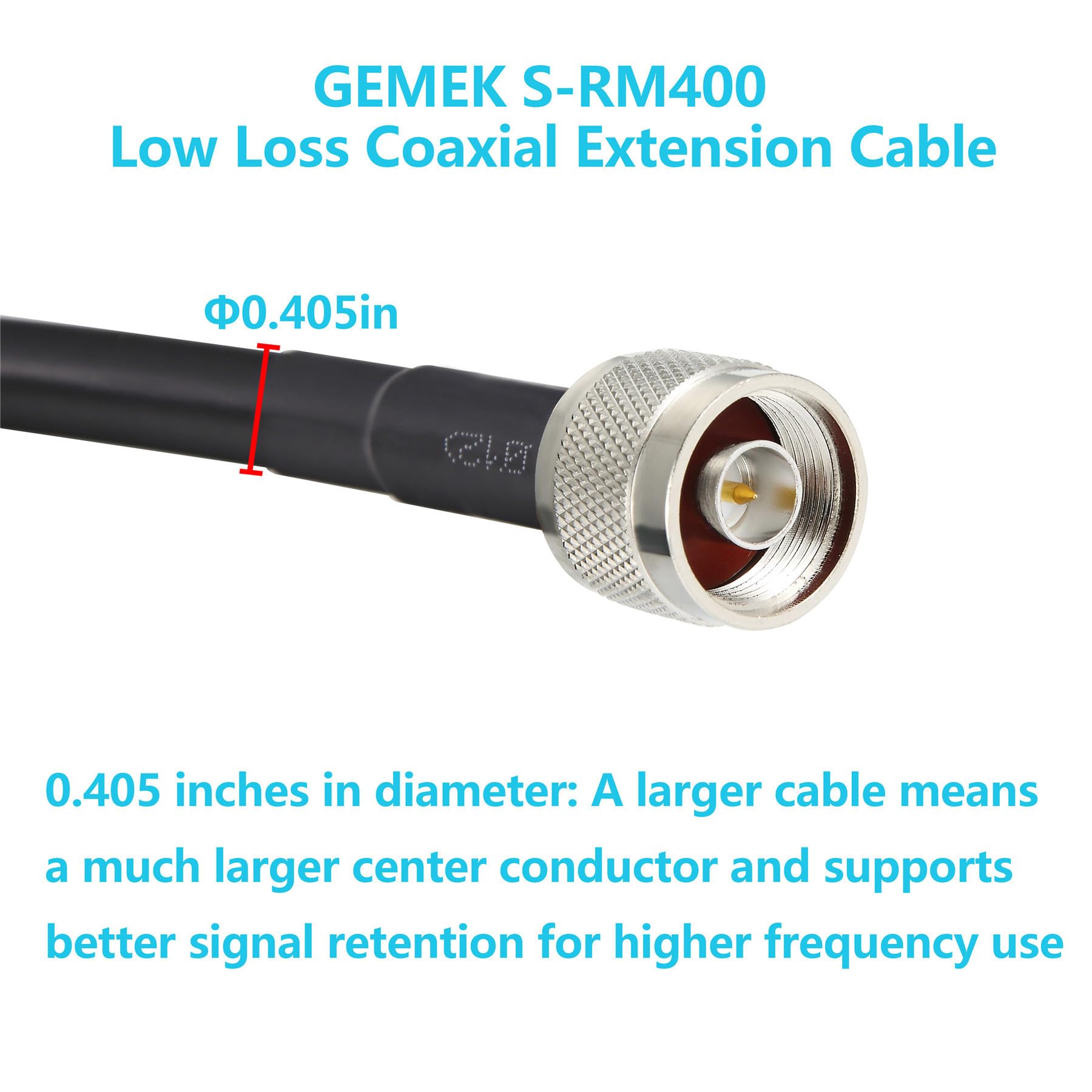 16m N Mâle à N Mâle S-LMR400 Câble en Cuivre Pur, Extension Coaxiale à Faible Perte Pour Radio 3G/4G/5G/6G/LTE/ADS-B/Ham/GPS/WiFi/RF vers Antenne ou Parasurtenseur (50 Ohm Pas Pour TV)