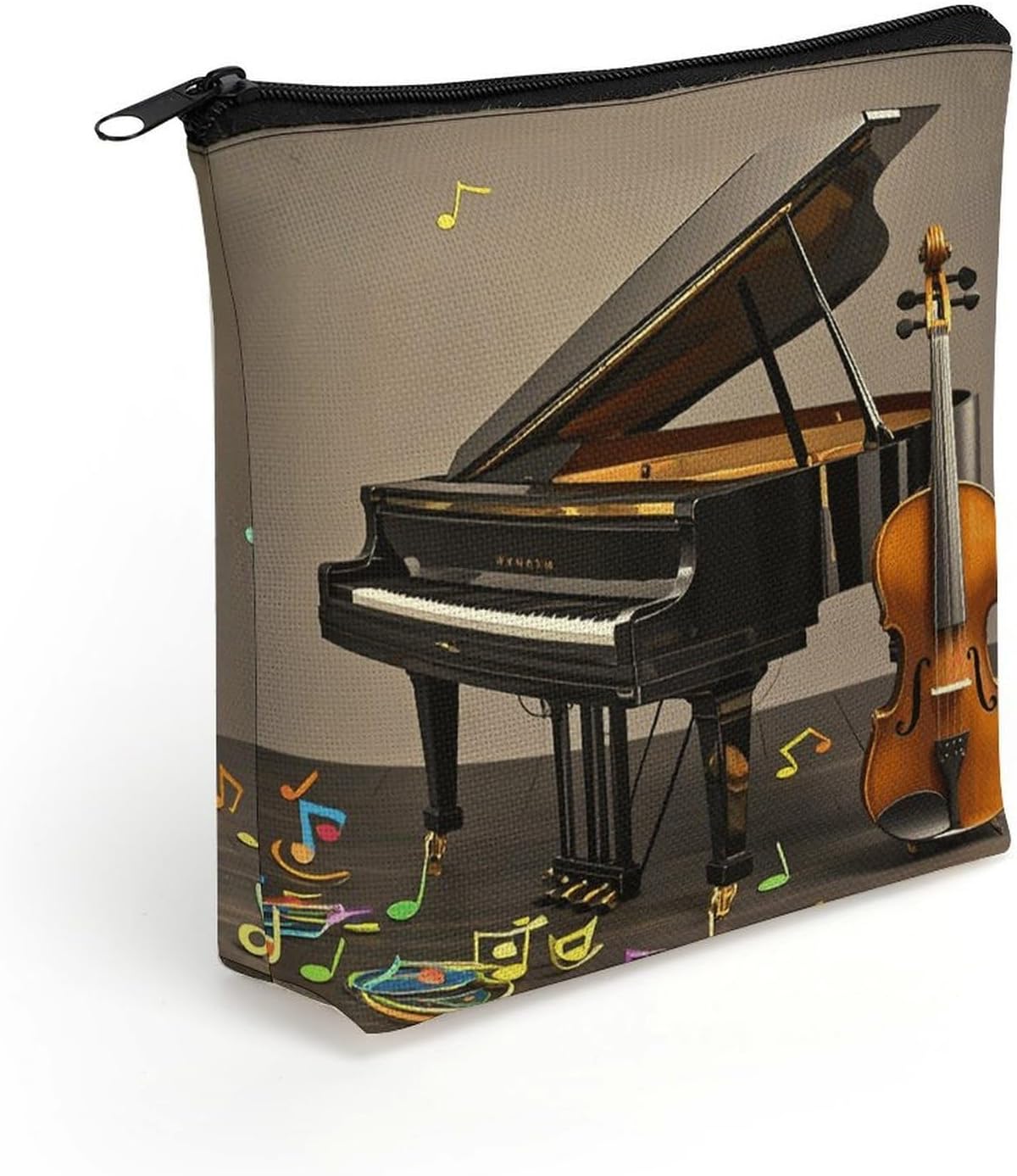 Piano Violin Music Notes Makeup Bag Cosmetic Bags Toiletry Bag