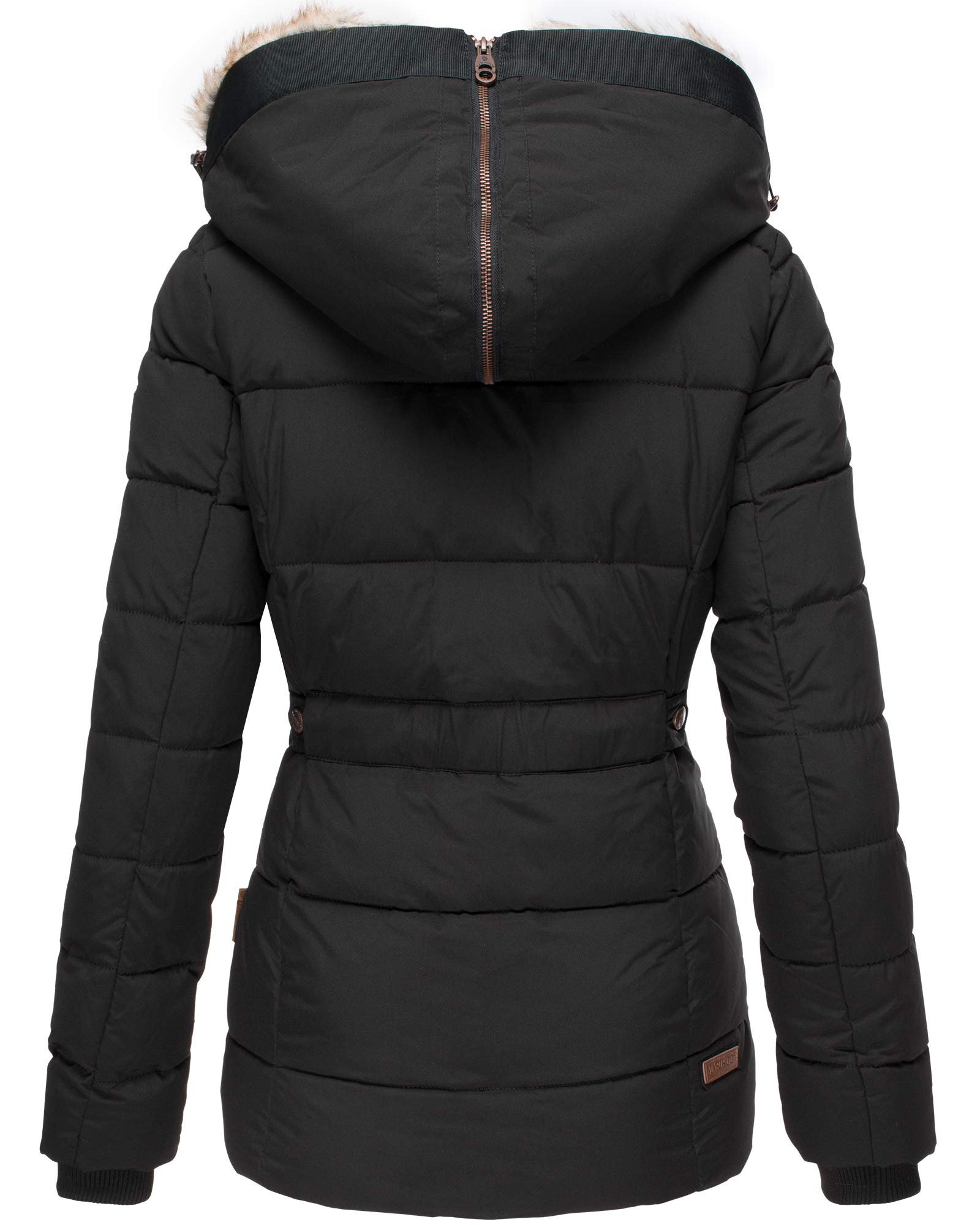 MARIKOO Damen Winter Jacke Stepp Parka Mantel Kunstfell warm gefüttert Nekoo XS-XXL