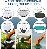 Vista 3 de hygger IPX8 - Cepillos eléctricos de limpieza de acuarios, kit de herramientas de limpieza recargables con 6 cabezales de cepillo de giro