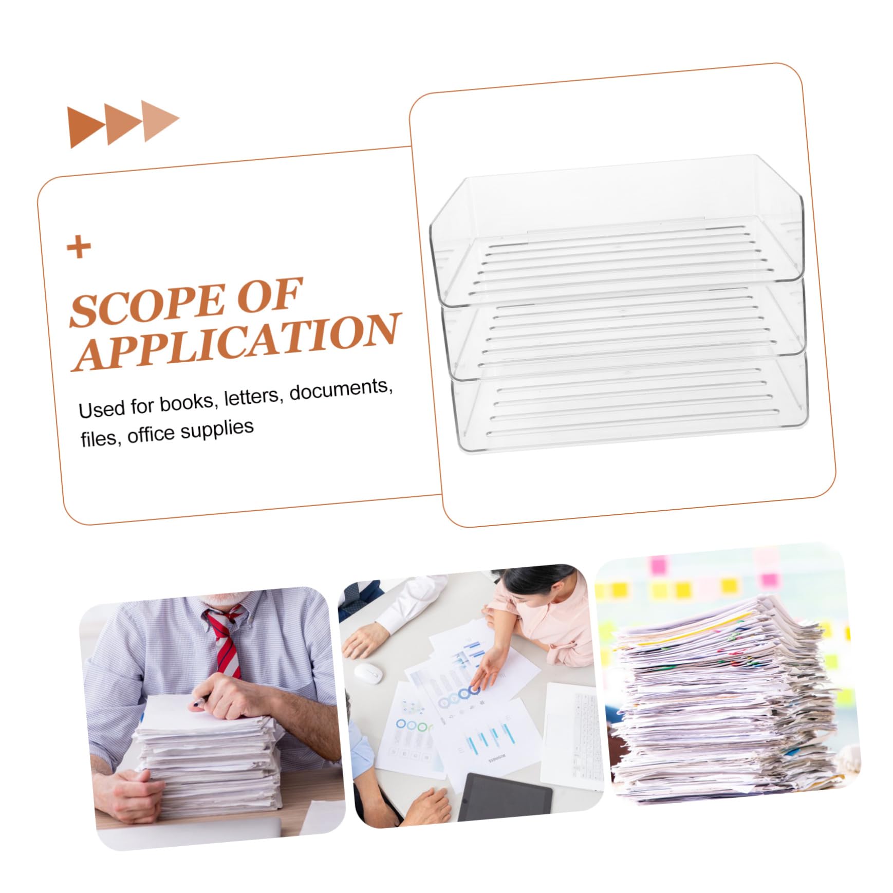 SHINEOFI 3livello Organizzatore per Documenti da Scrivania Vassoio Trasparente per Carta Organizer da Ufficio Vassoio Impilabile Portadocumenti Elegante per Posta e Materiali