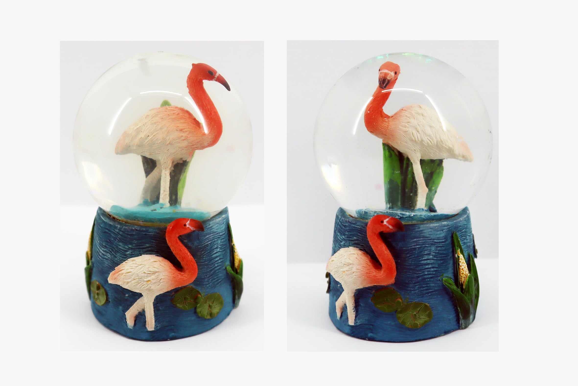 Cornelißen Multicolor Glitter Ball Flamingo Double Animal Snow Miniature Shaker Glass Ball
